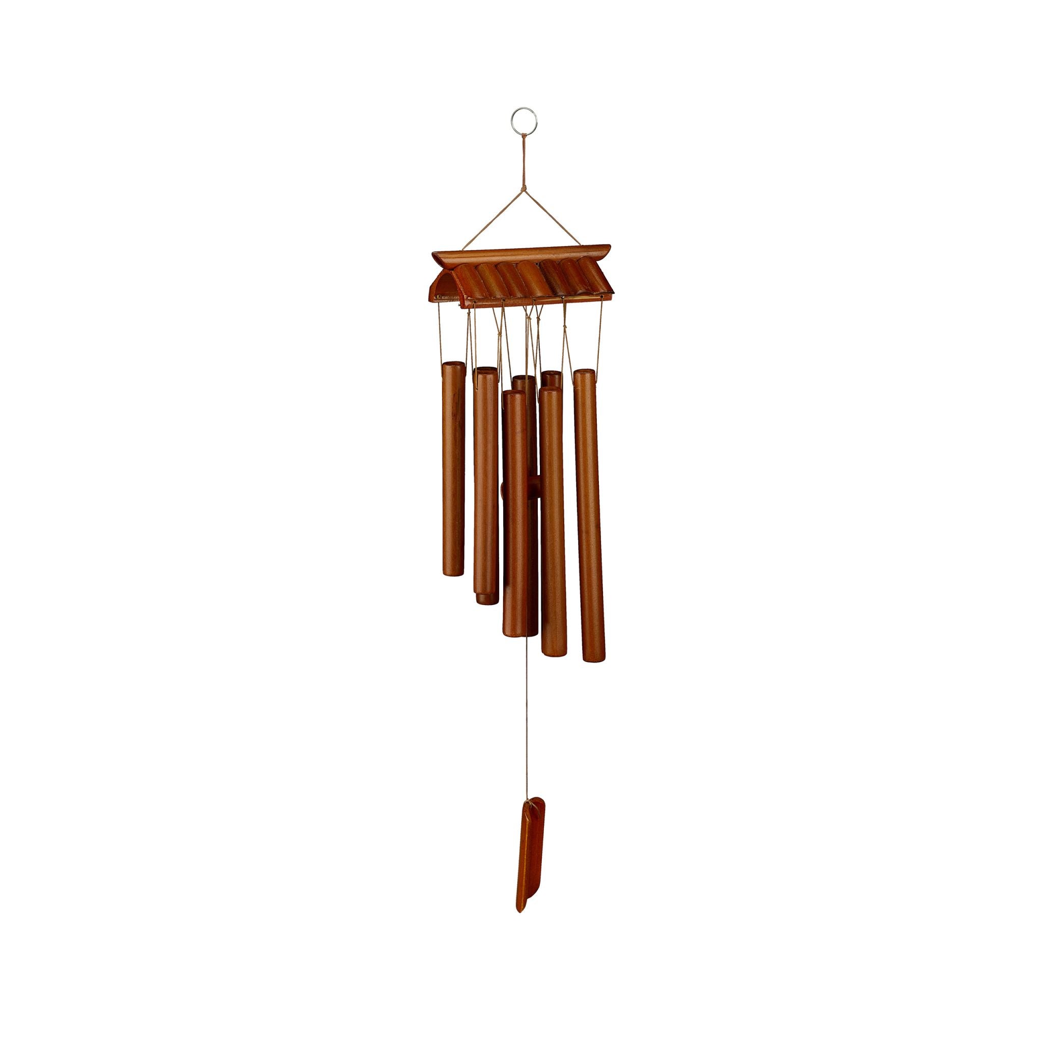 Bambus Windspiel Tempel Braun von Relaxdays