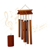 Bambus Windspiel Tempel Braun von Relaxdays
