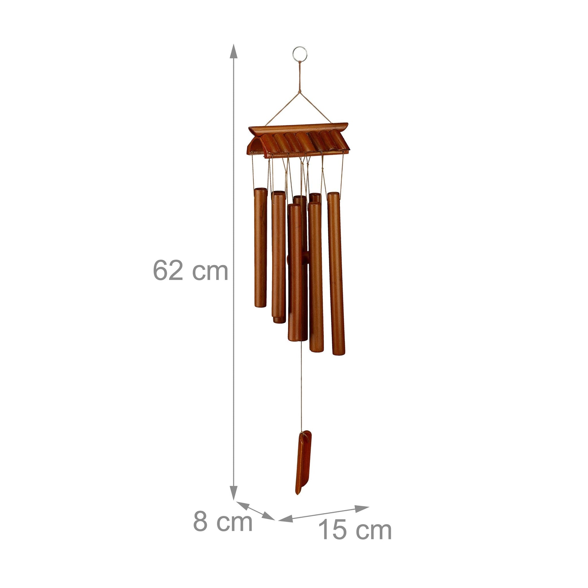Bambus Windspiel Tempel Braun von Relaxdays