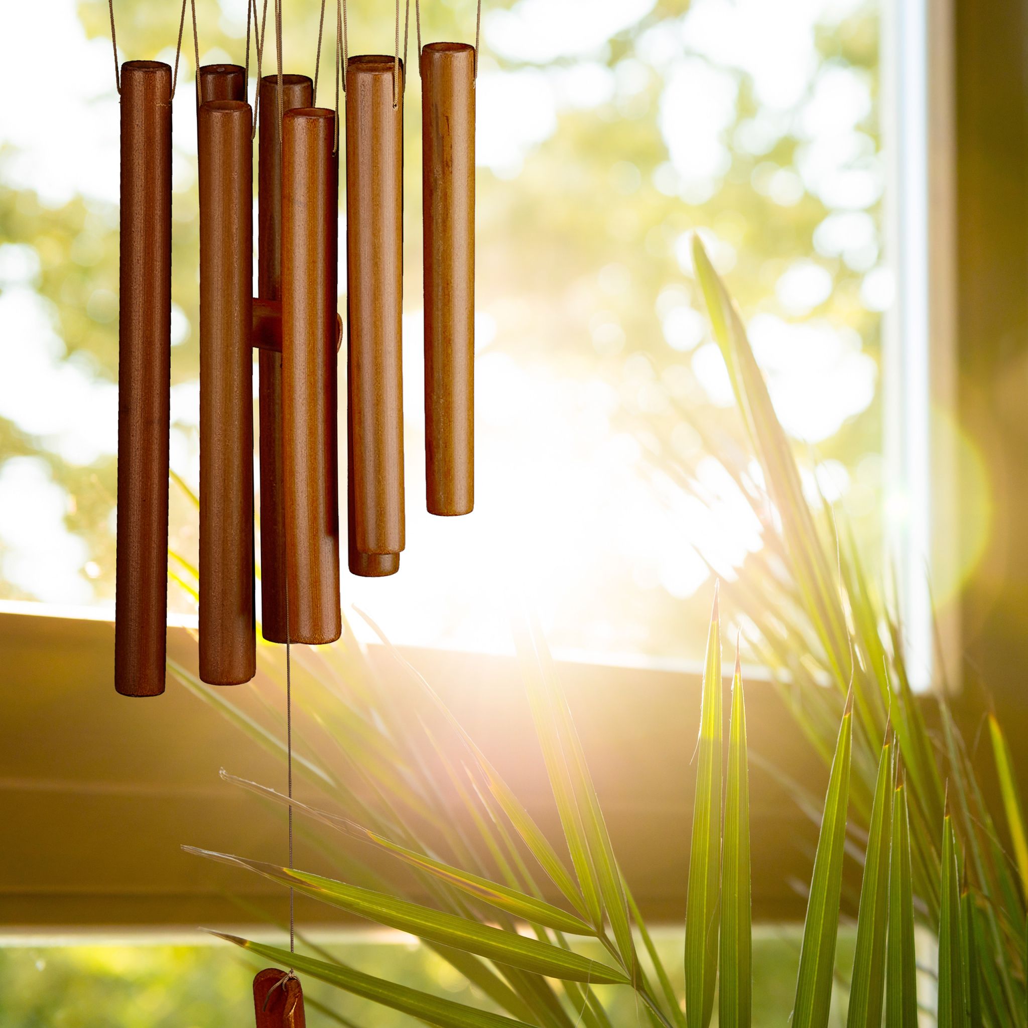 Bambus Windspiel Tempel Braun von Relaxdays