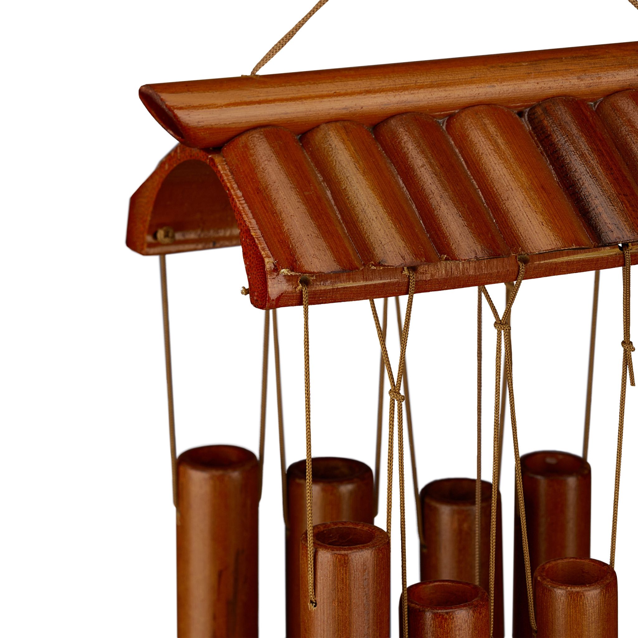 Bambus Windspiel Tempel Braun von Relaxdays