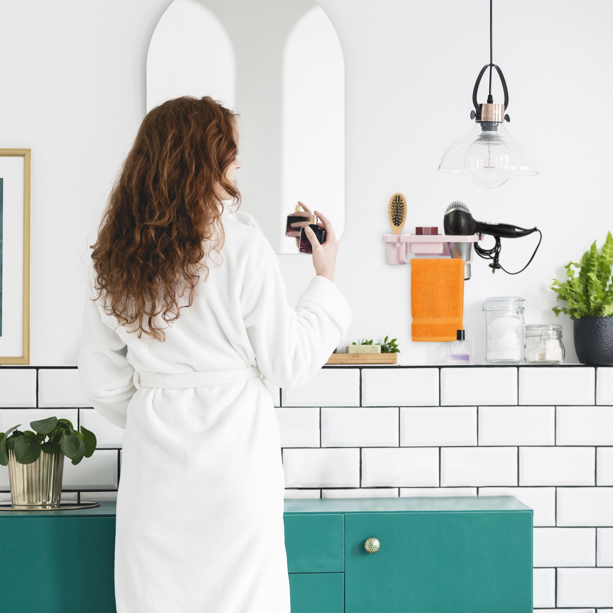 Föhn Halterung für die Wand Grau von Relaxdays