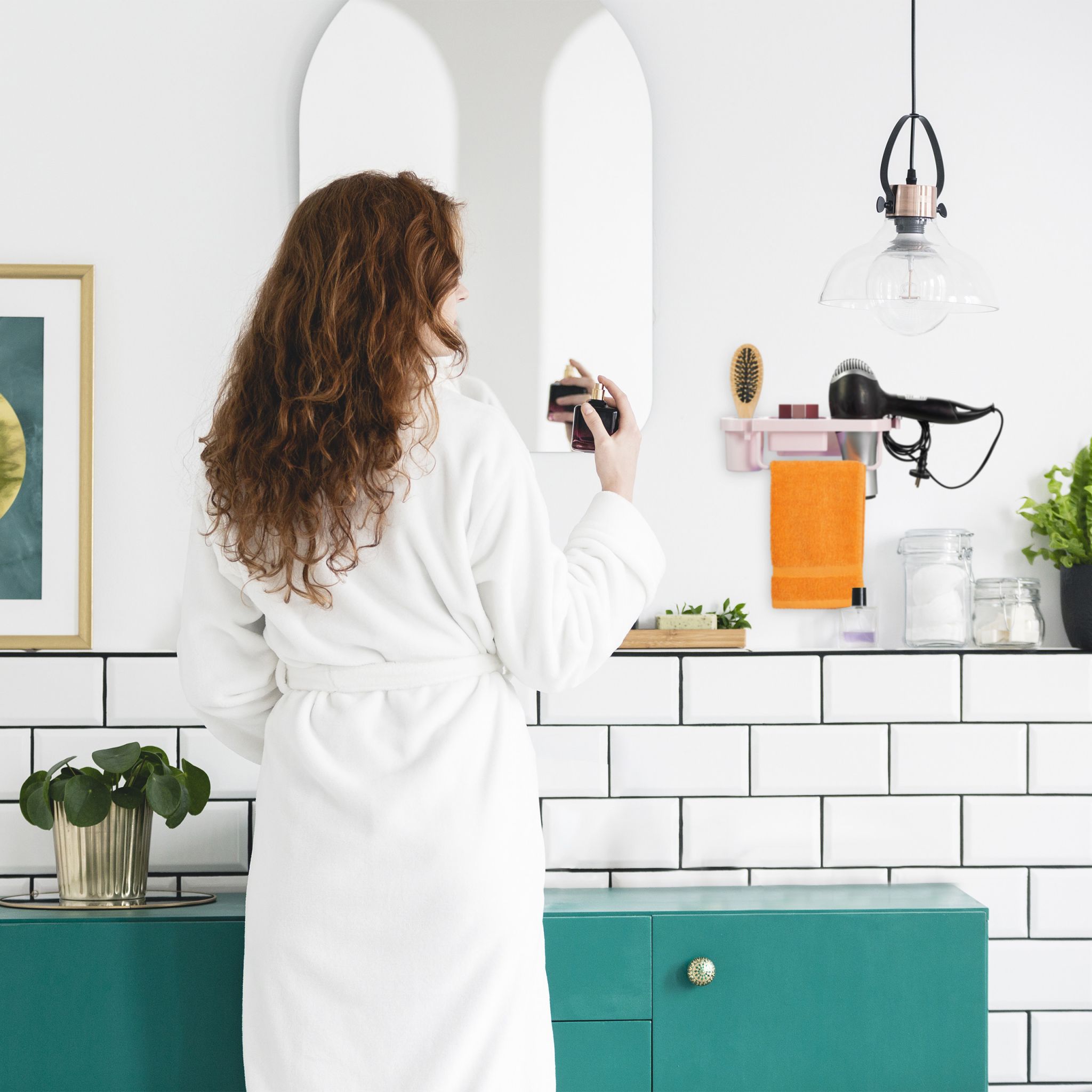 Föhn Halterung für die Wand Rosa von Relaxdays