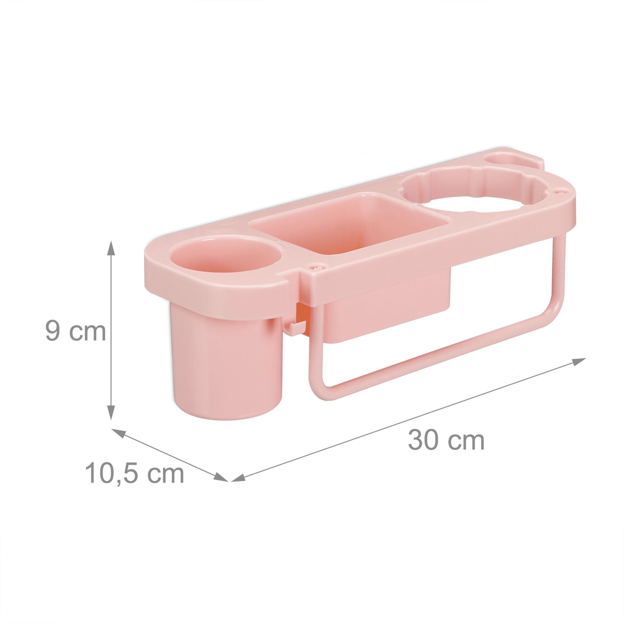 Föhn Halterung für die Wand Rosa von Relaxdays