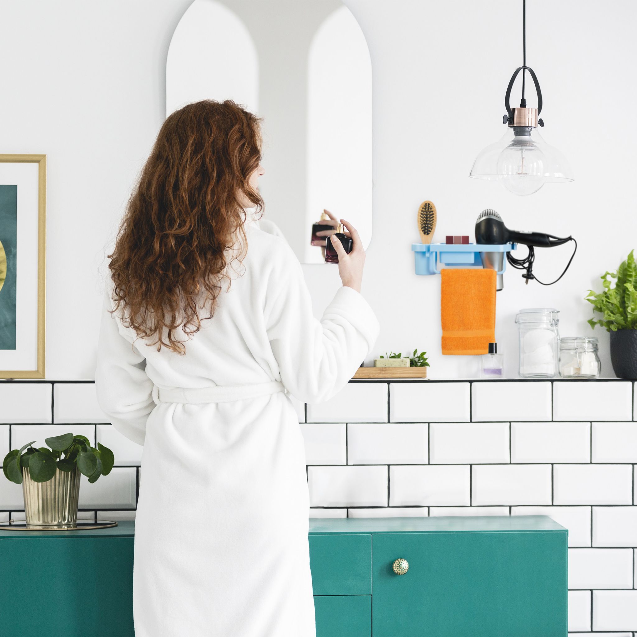 Föhn Halterung für die Wand Weiss von Relaxdays
