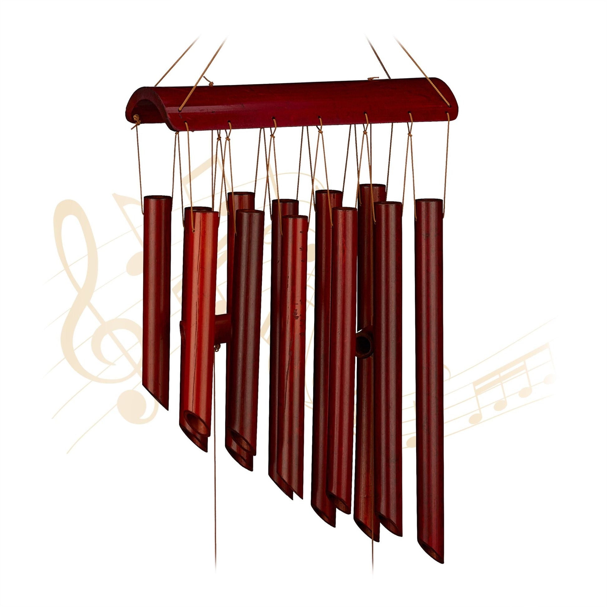 Windspiel Bambus 12 Röhrchen Braun von Relaxdays
