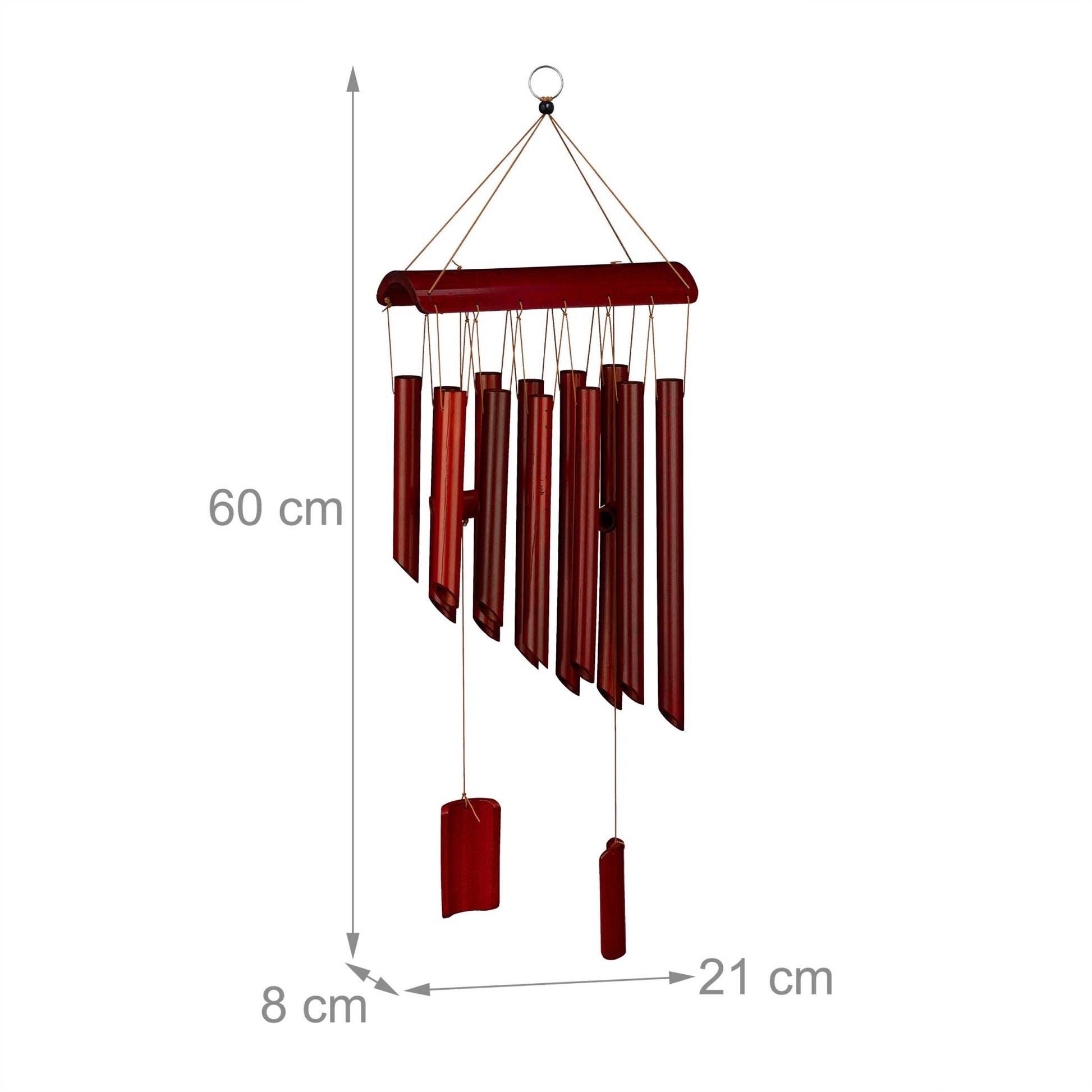 Windspiel Bambus 12 Röhrchen Braun von Relaxdays