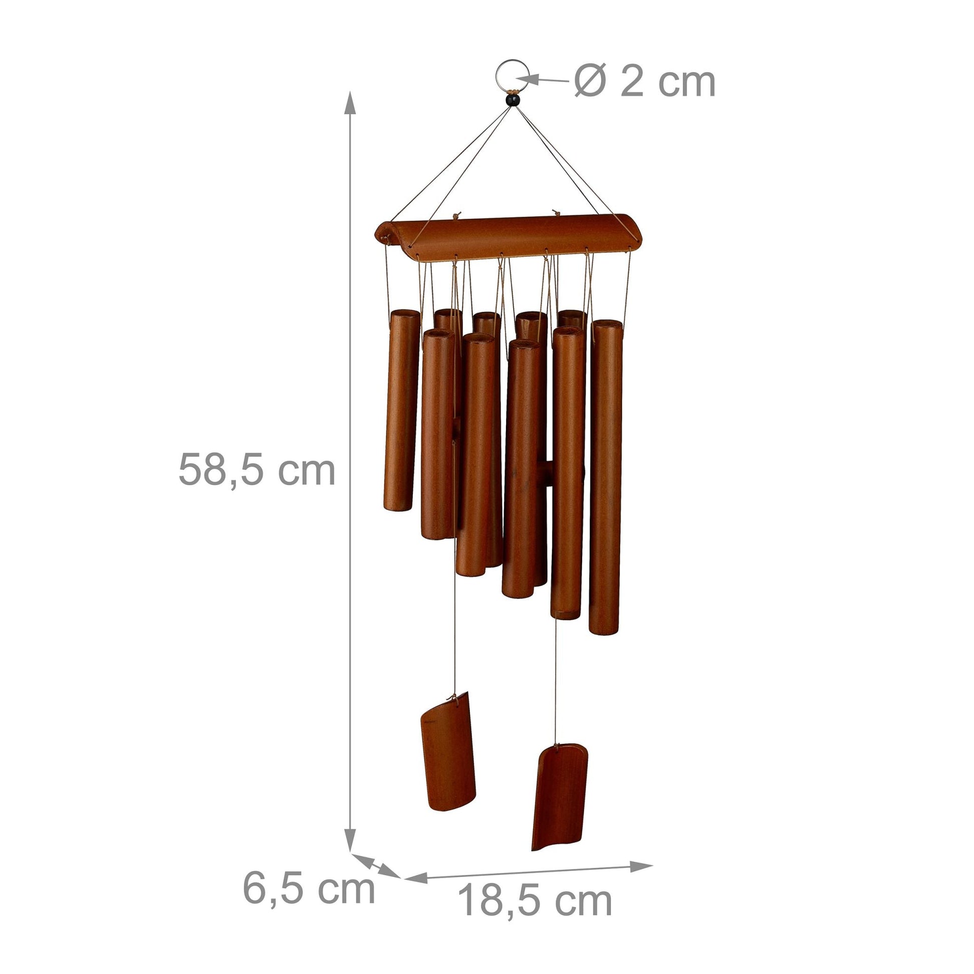 Bambus Windspiel Braun von Relaxdays