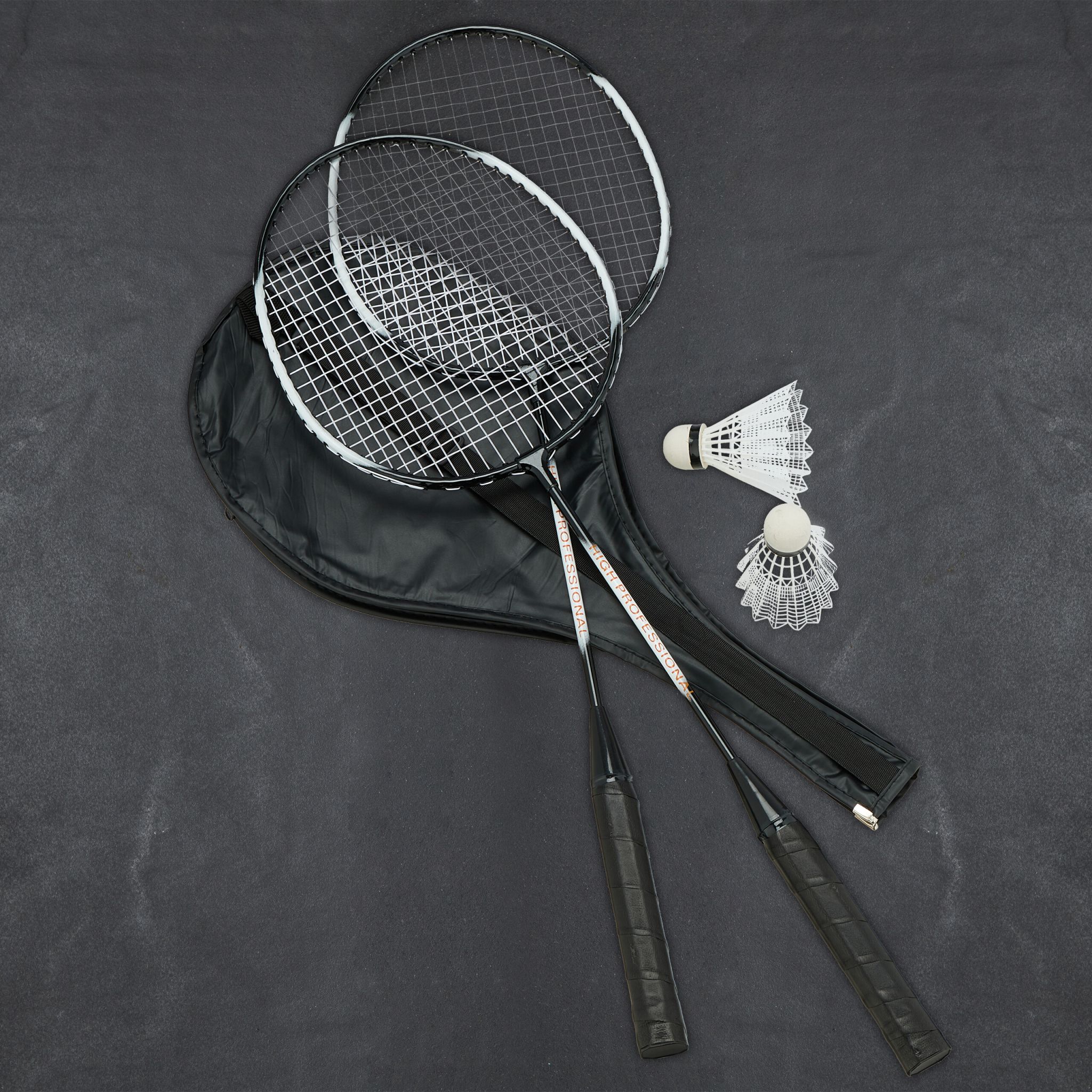Badmintonset mit Tasche Weiss-Schwarz