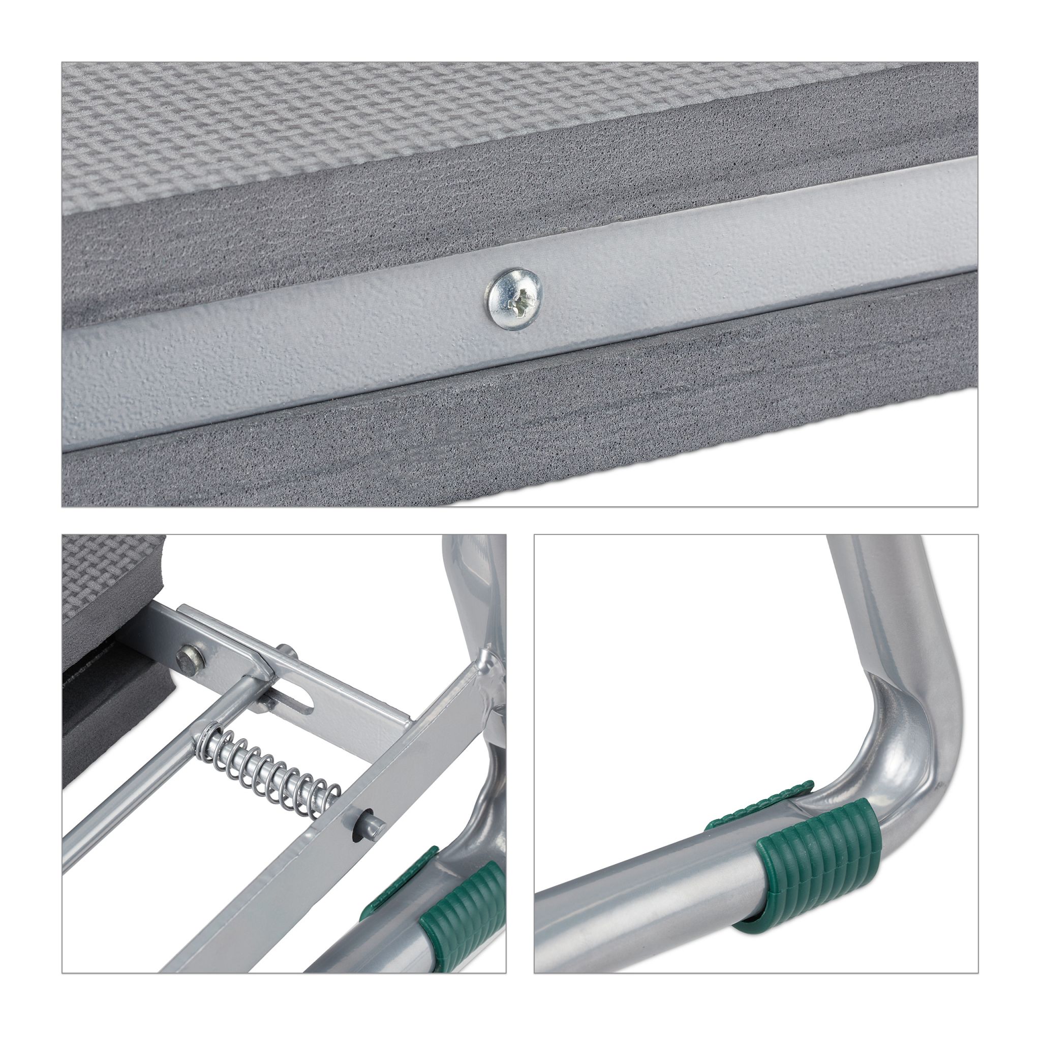 Kniebank für den Garten Silber-Grau von Relaxdays