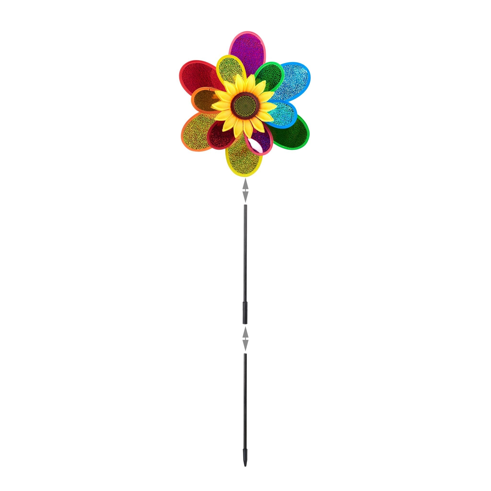 Windrad Blume 2er-Set Gelb-Grün-Rot von Relaxdays