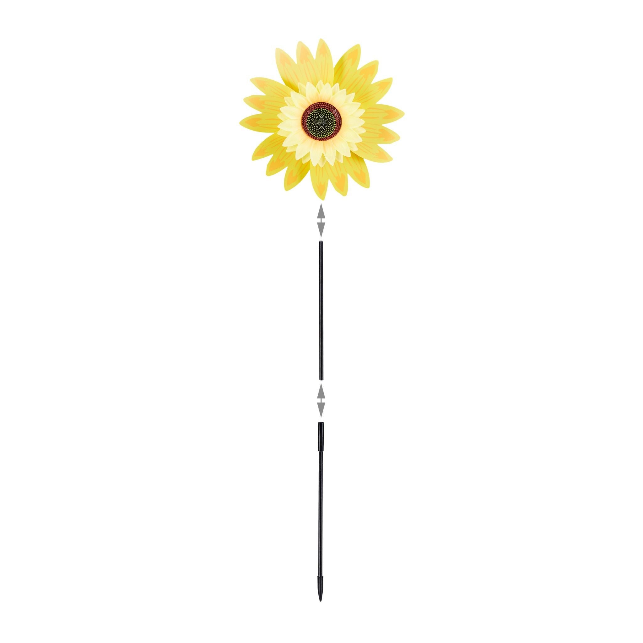 Windrad Sonnenblume 2er-Set Gelb-Orange-Schwarz von Relaxdays