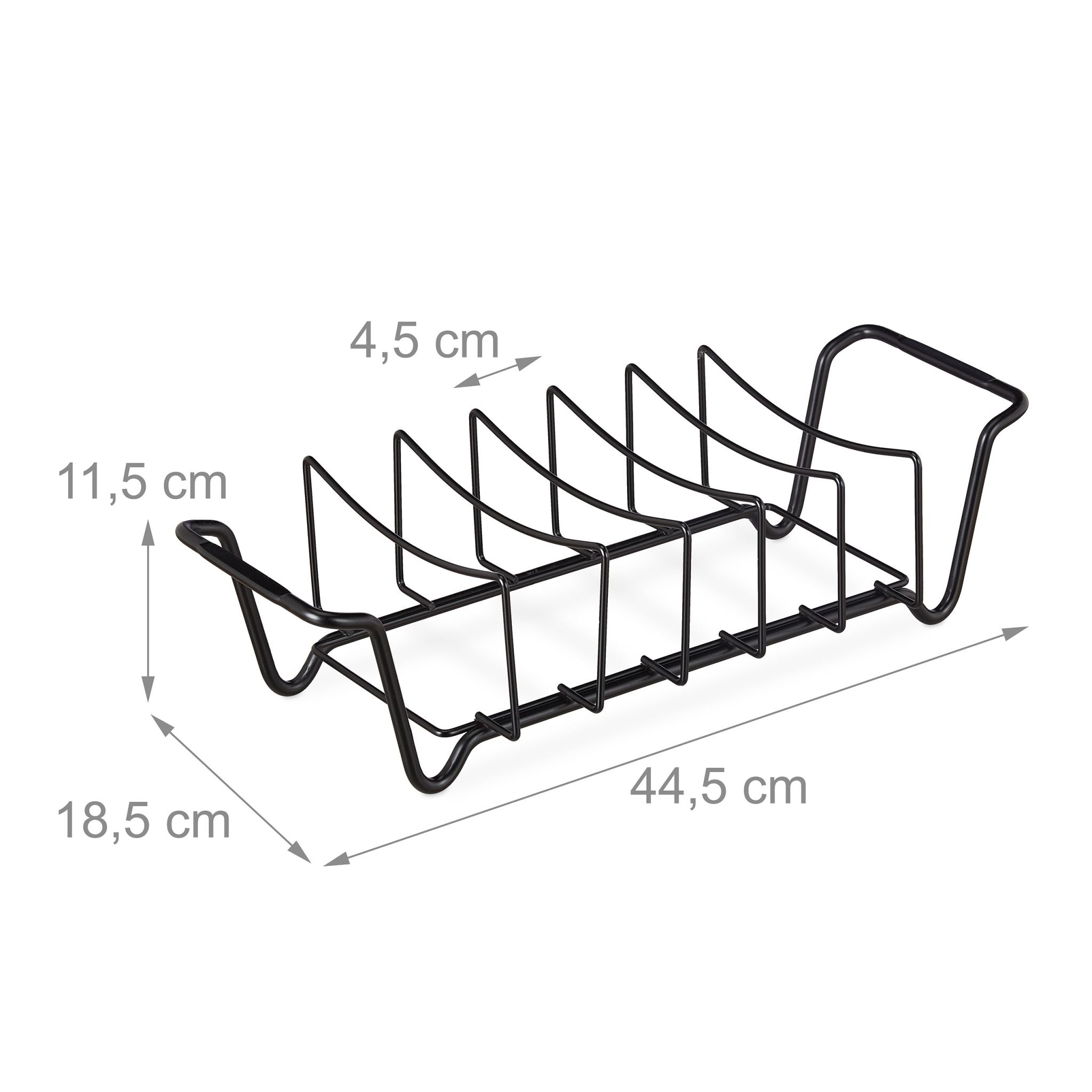 Rippchenhalter für den Grill Schwarz