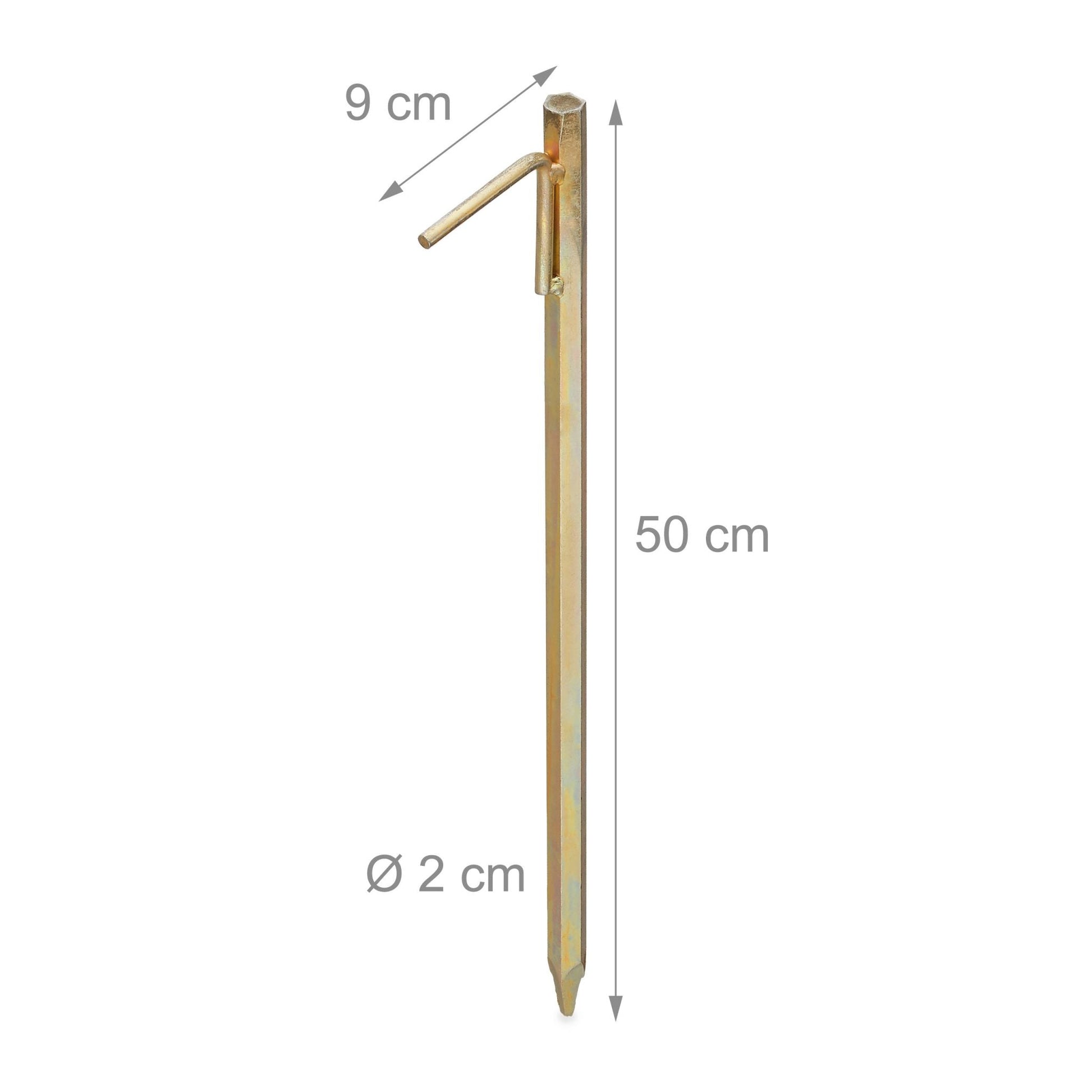 Bodenanker XXL 50cm 4er-Set Gold von Relaxdays