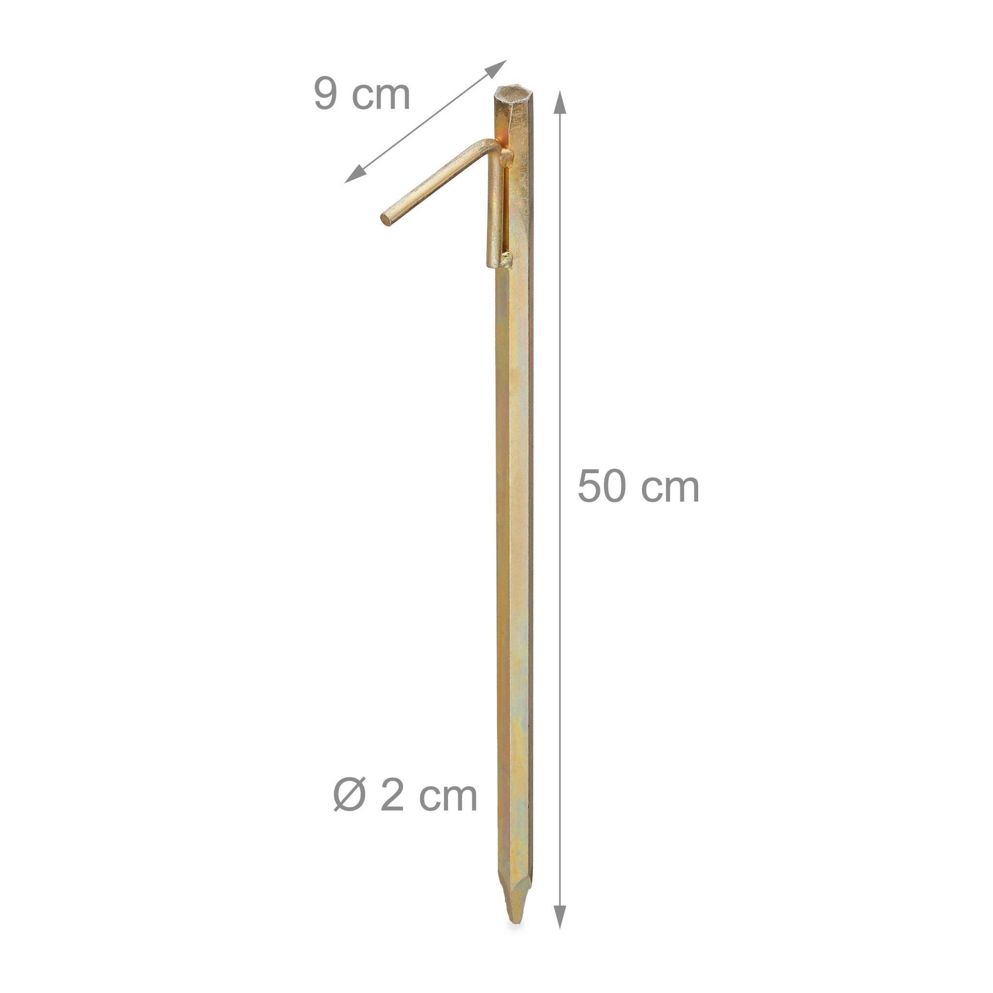 Bodenanker XXL 50cm 4er-Set Gold von Relaxdays