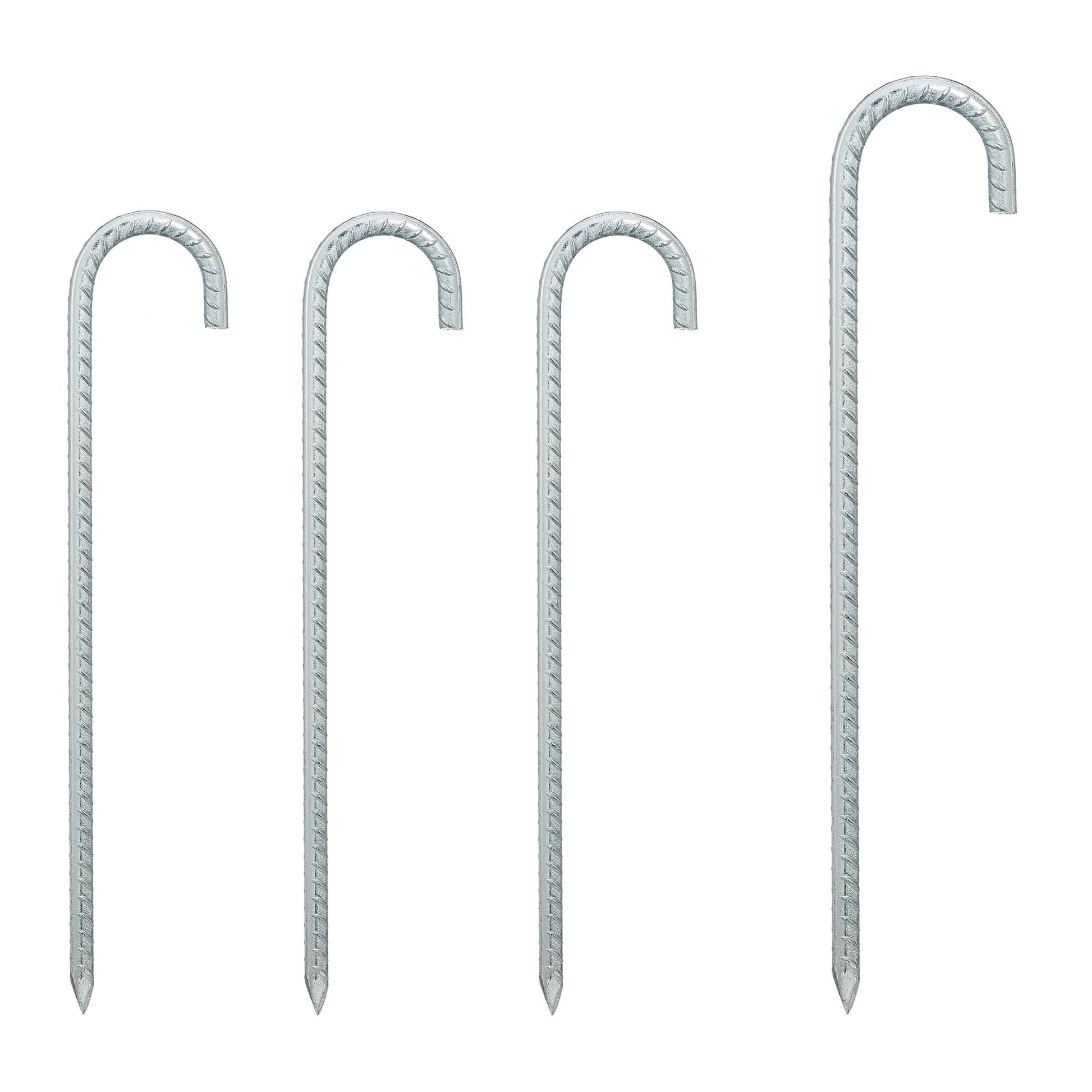 Bodenanker XL 4er-Set Silber von Relaxdays