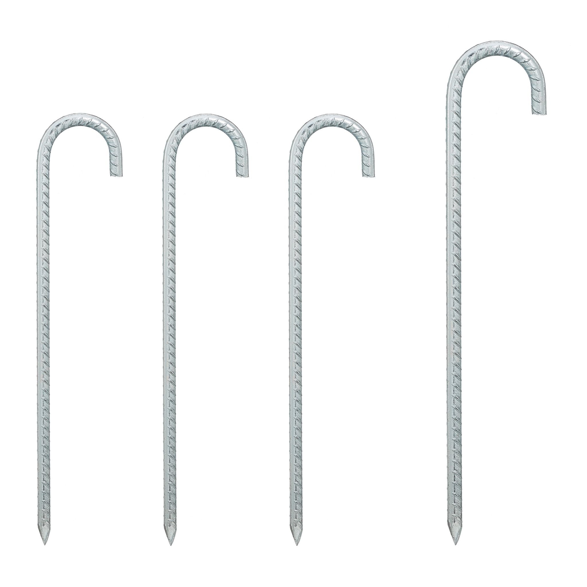 Bodenanker XL 4er-Set Silber von Relaxdays