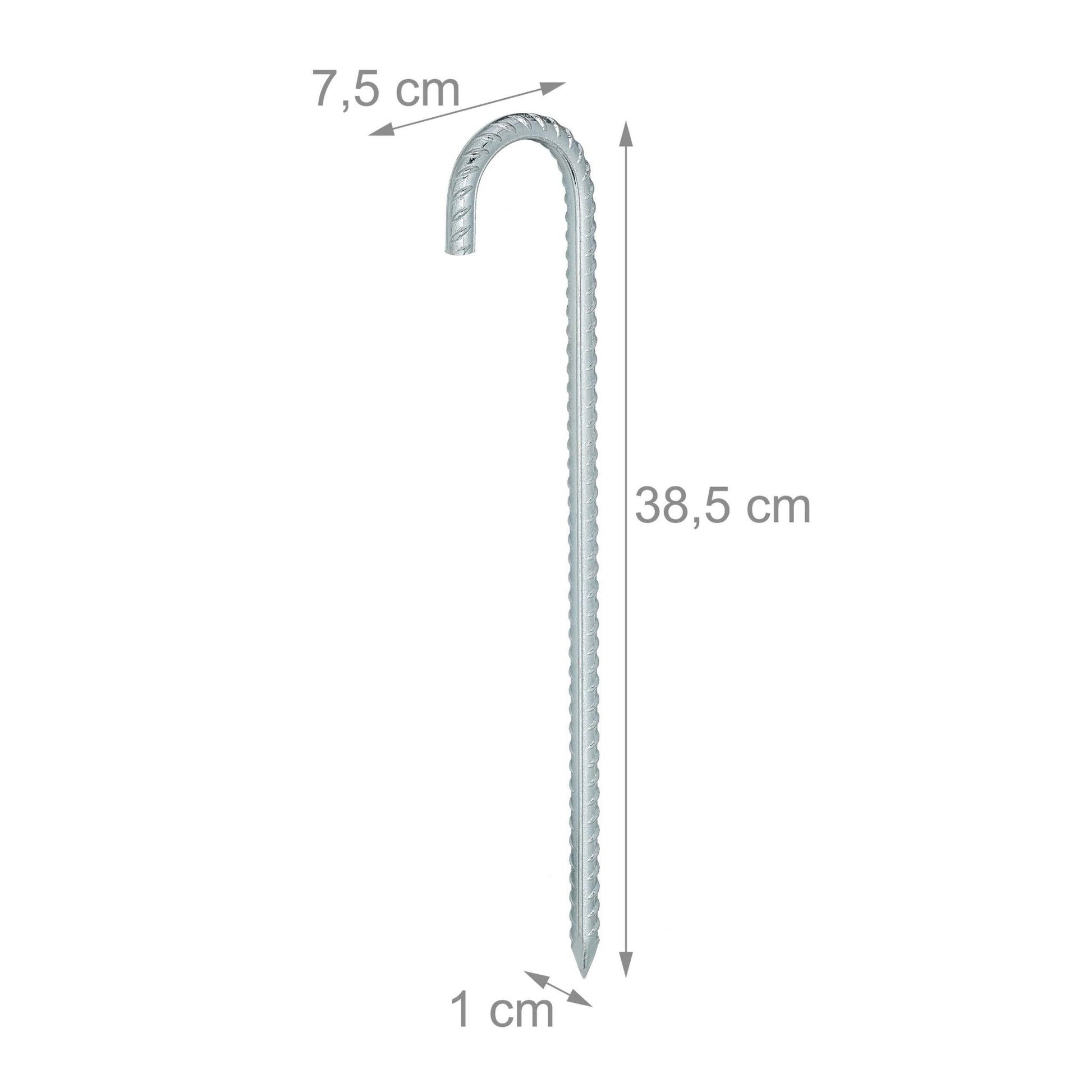 Bodenanker XL 4er-Set Silber von Relaxdays