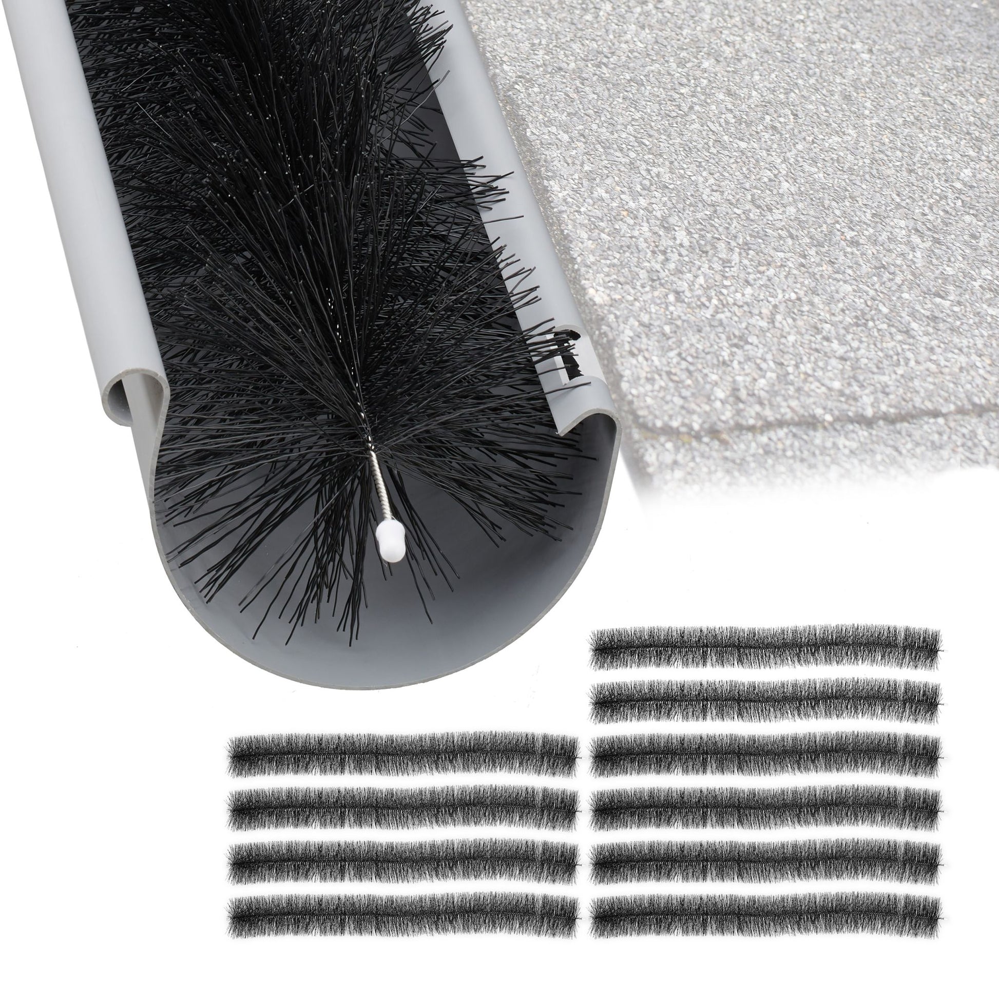 Dachrinnenbürste 12cm 10er-Set Schwarz von Relaxdays