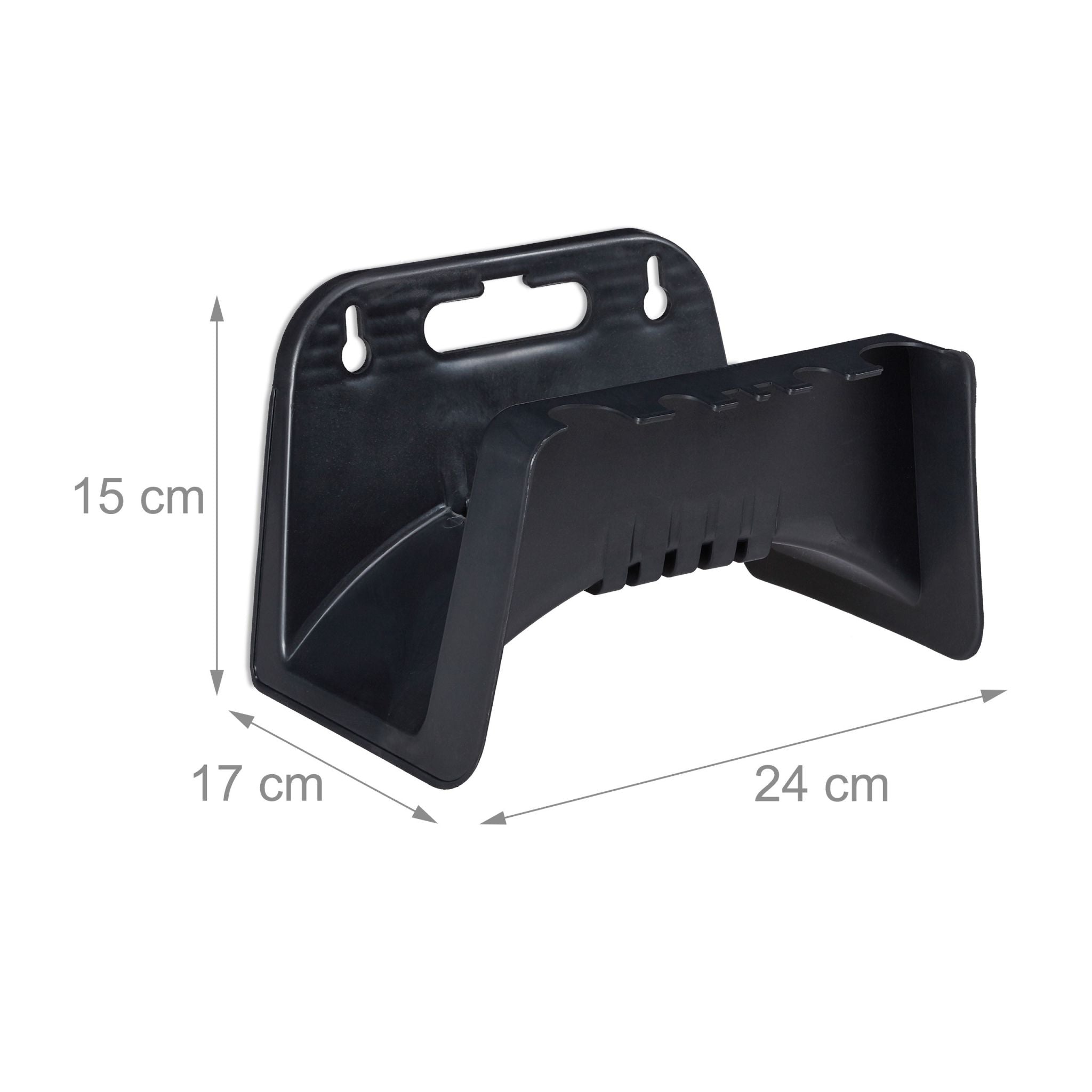 Schlauchhalter 2er-Set Schwarz von Relaxdays