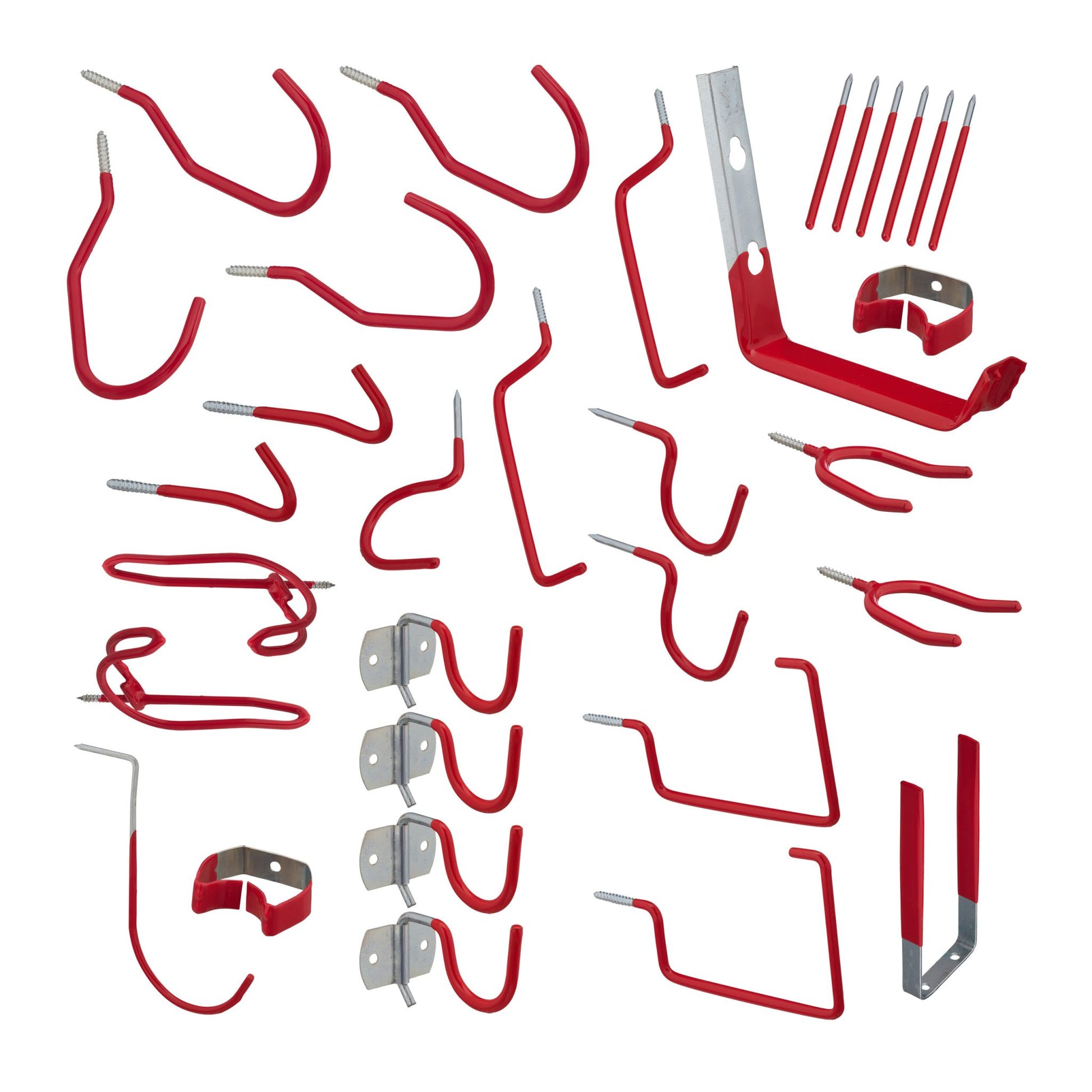 Wandhaken 32er-Set Rot-Silber von Relaxdays