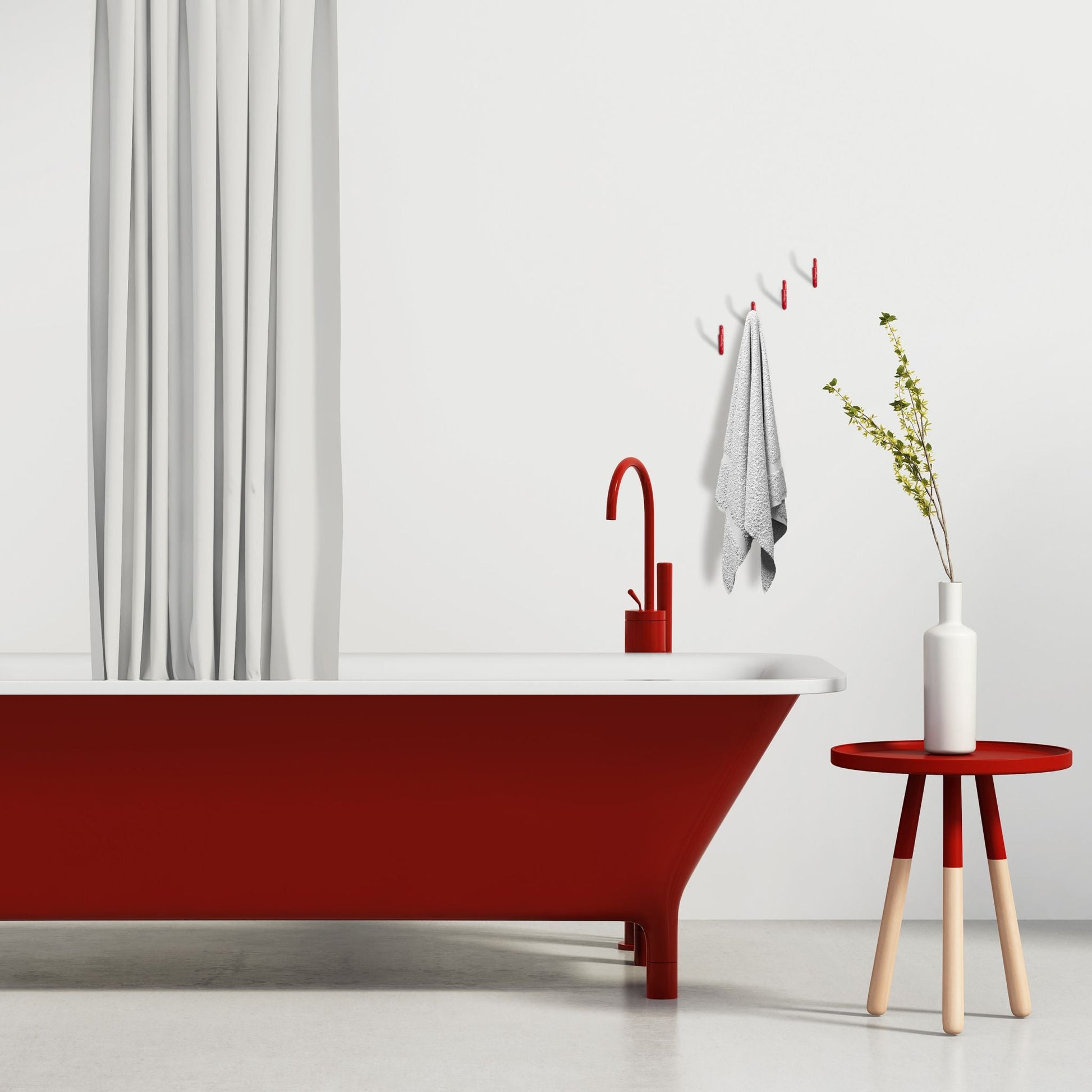Wandhaken 32er-Set Rot-Silber von Relaxdays