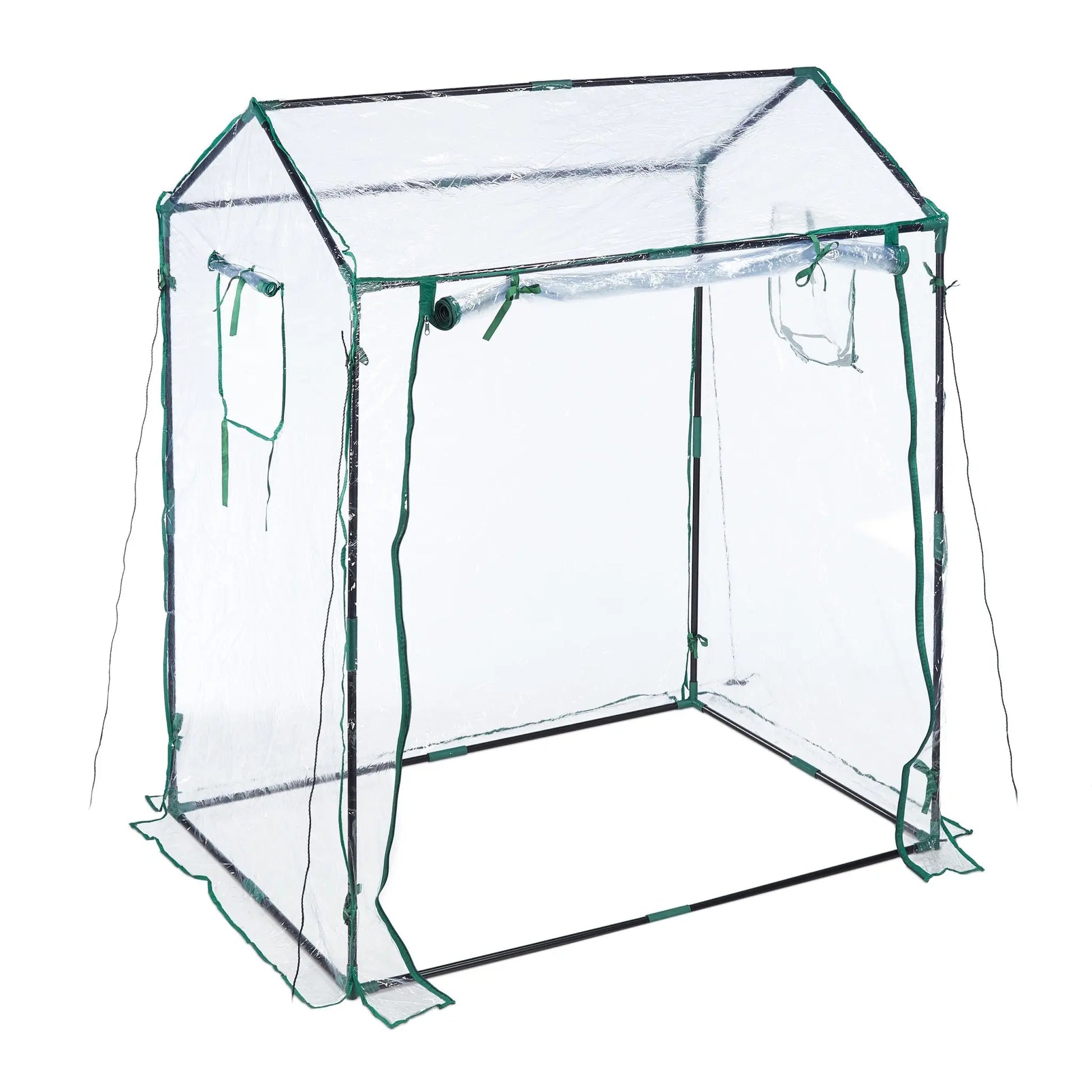 Foliengewächshaus PVC Dunkelgrün-Schwarz-Transparent von Relaxdays