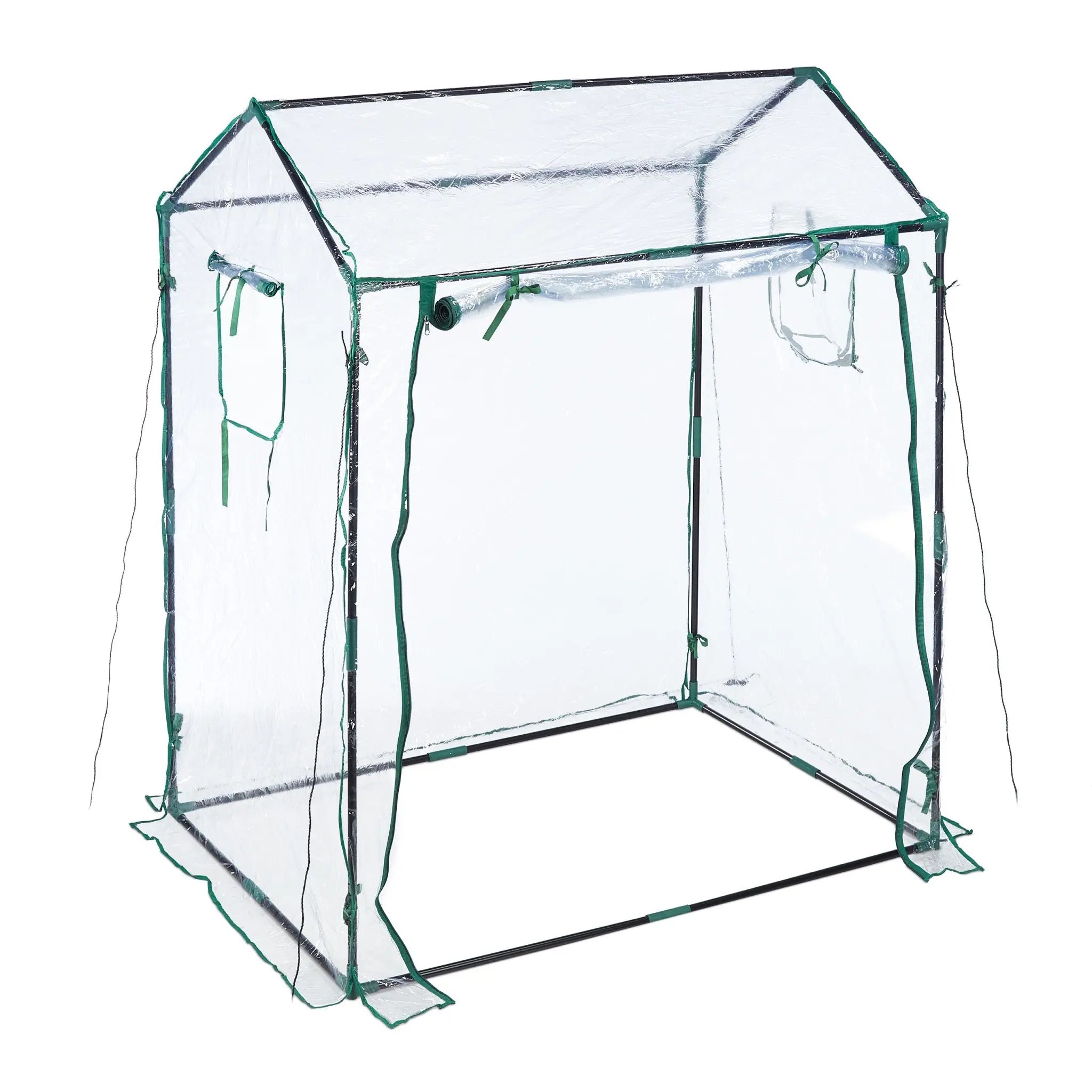 Foliengewächshaus PVC Dunkelgrün-Schwarz-Transparent von Relaxdays