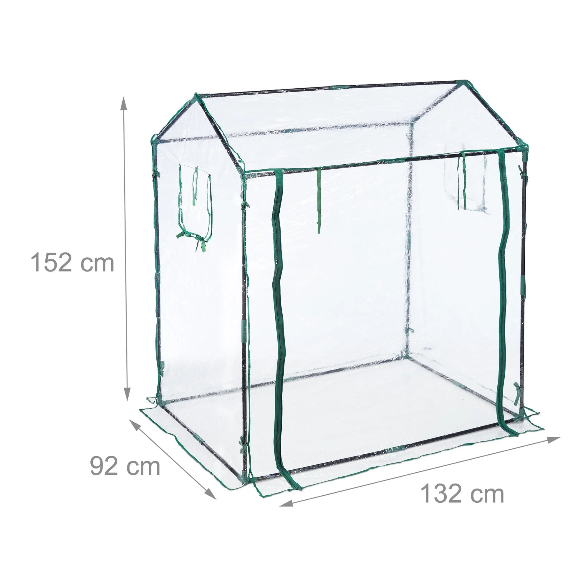 Foliengewächshaus PVC Dunkelgrün-Schwarz-Transparent von Relaxdays