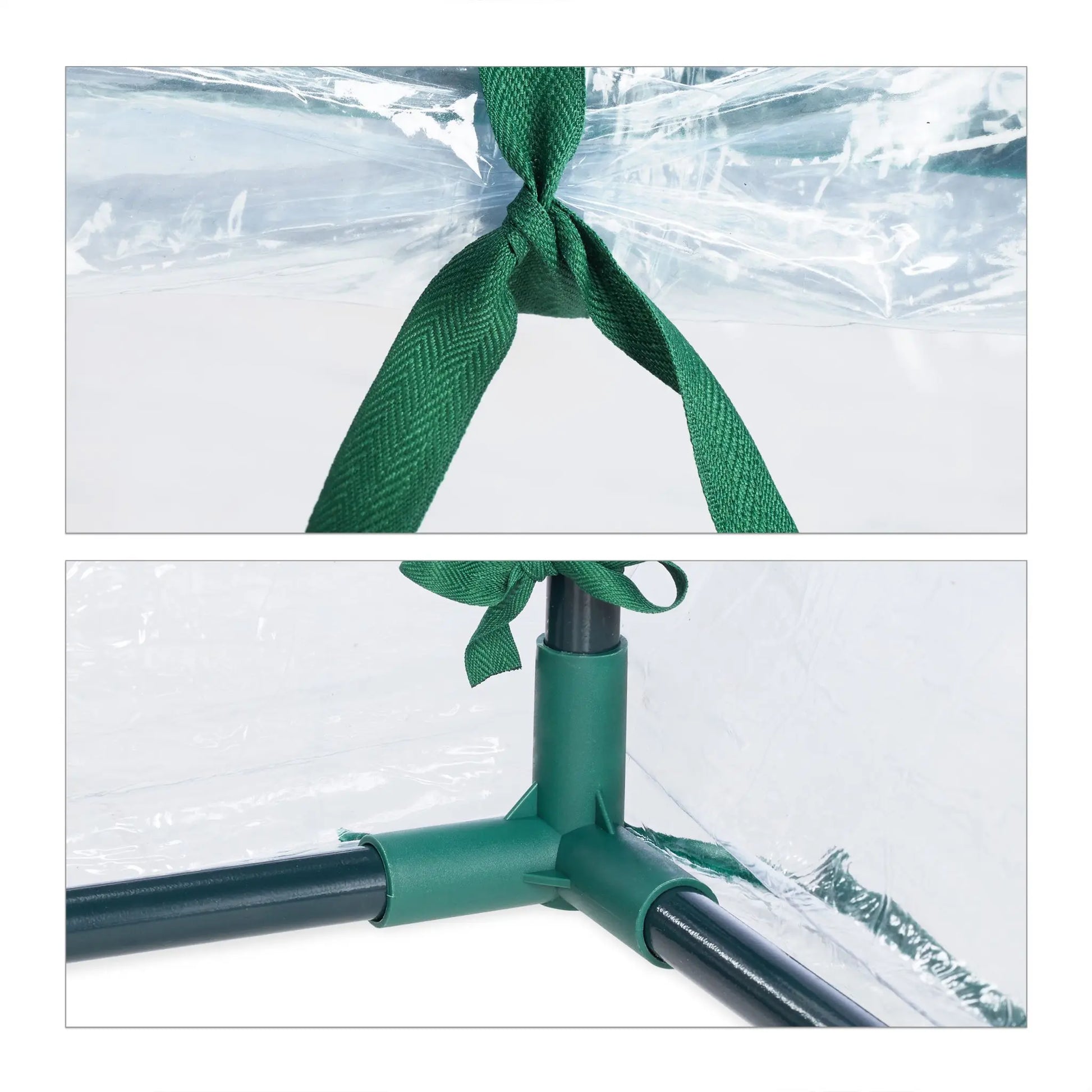 Foliengewächshaus PVC Dunkelgrün-Schwarz-Transparent von Relaxdays