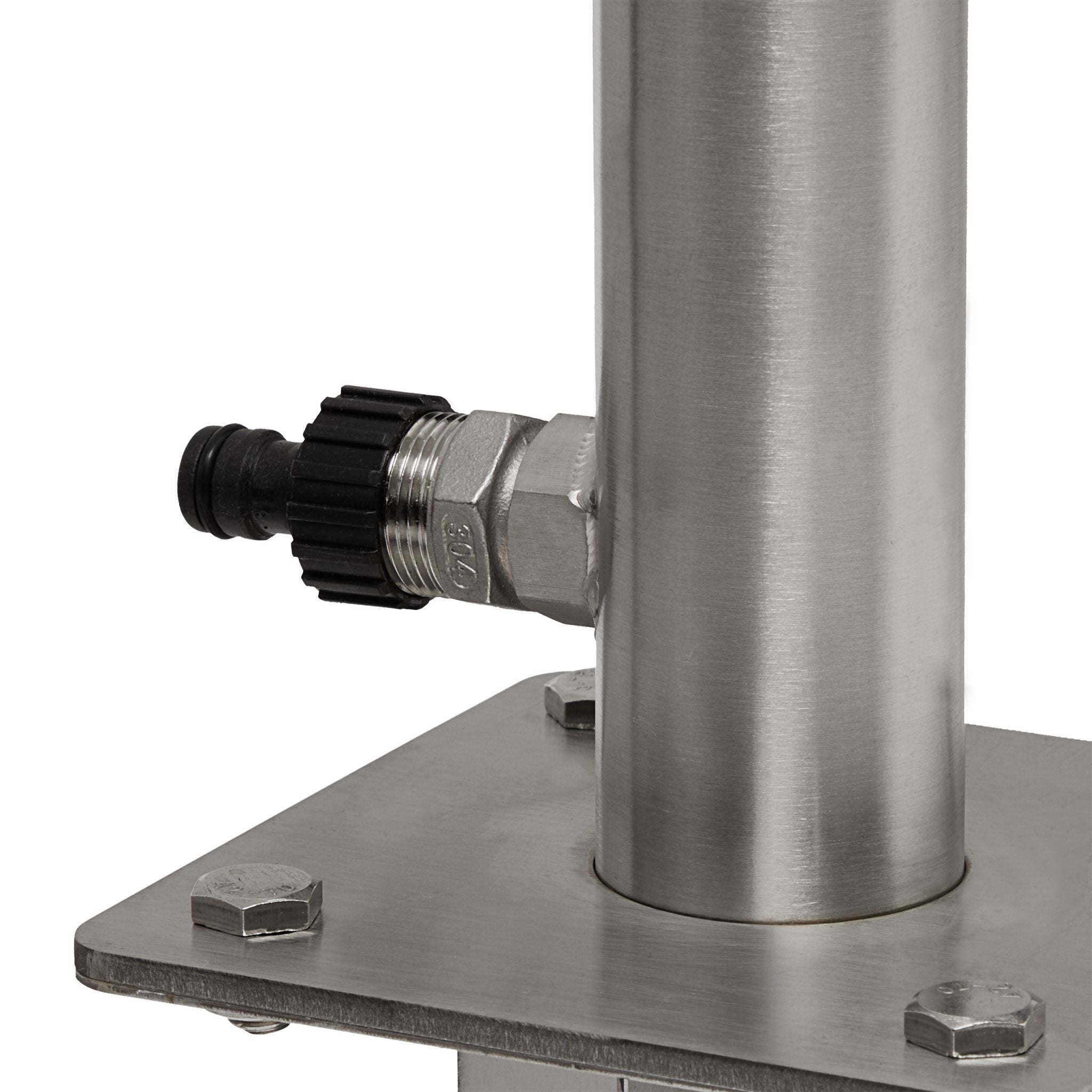 Wasserzapfstelle Edelstahl mit Erdspiess Silber von Relaxdays