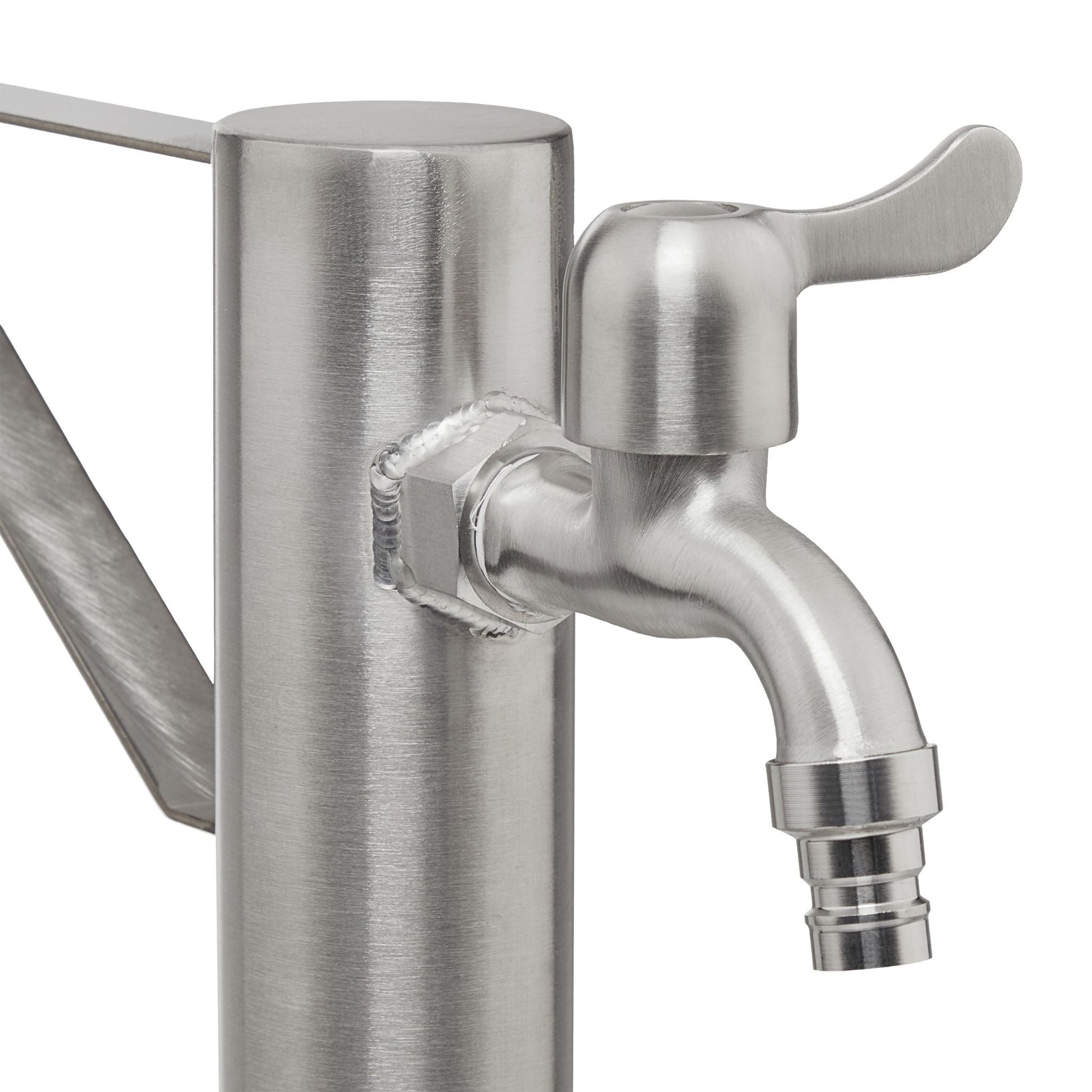 Wasserzapfstelle Edelstahl mit Erdspiess Silber von Relaxdays