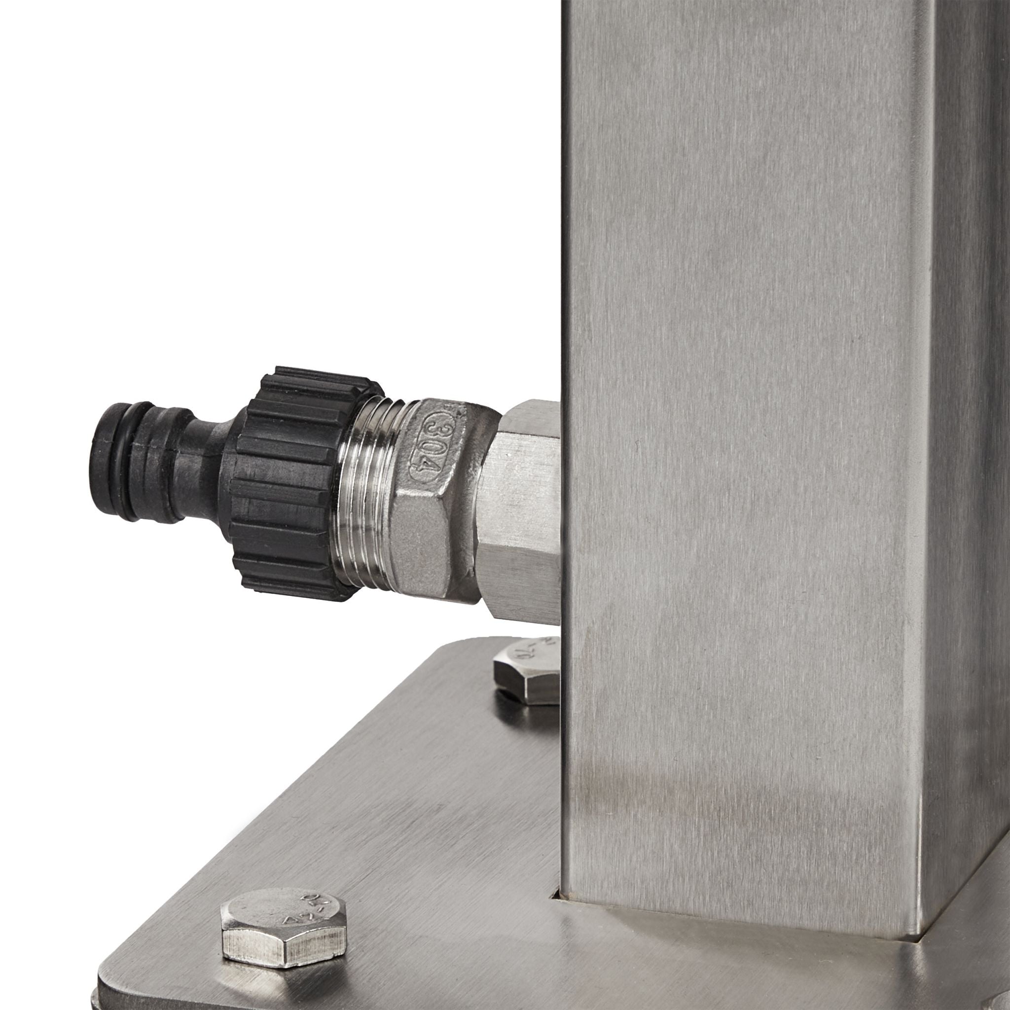 Wasserzapfstelle Edelstahl mit Erdspiess Silber von Relaxdays