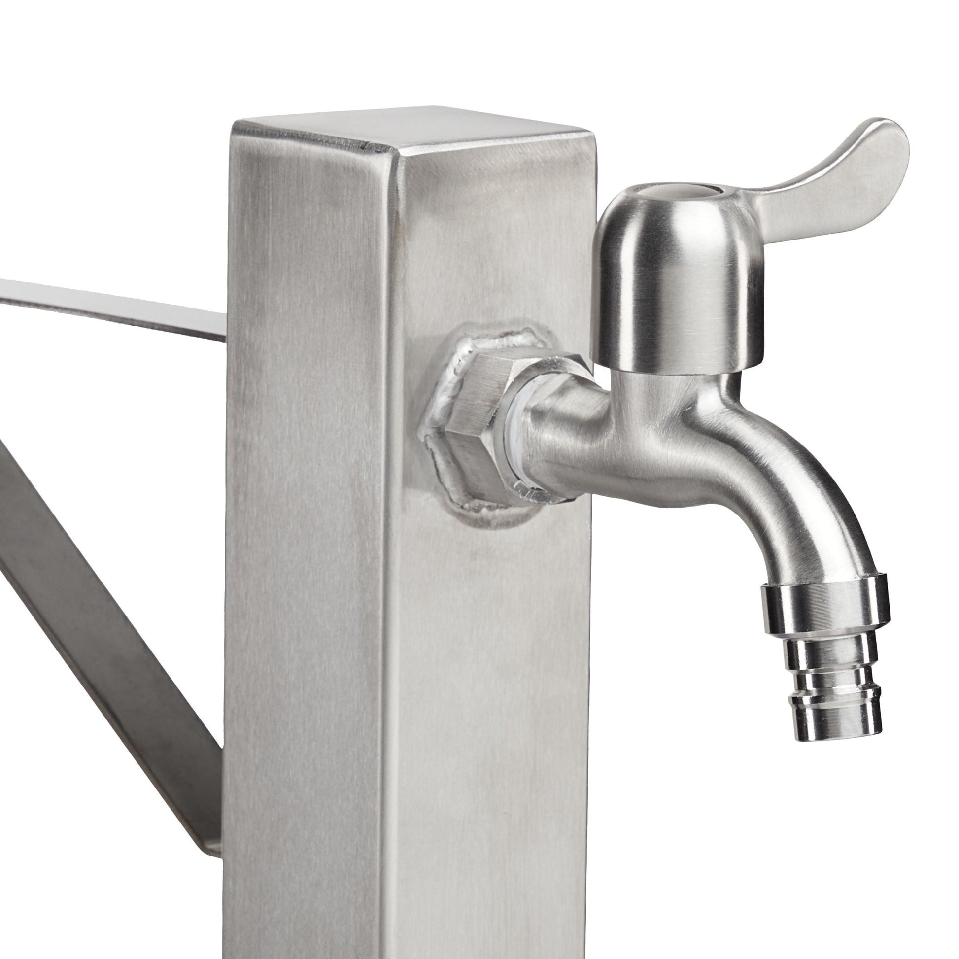 Wasserzapfstelle Edelstahl mit Erdspiess Silber von Relaxdays