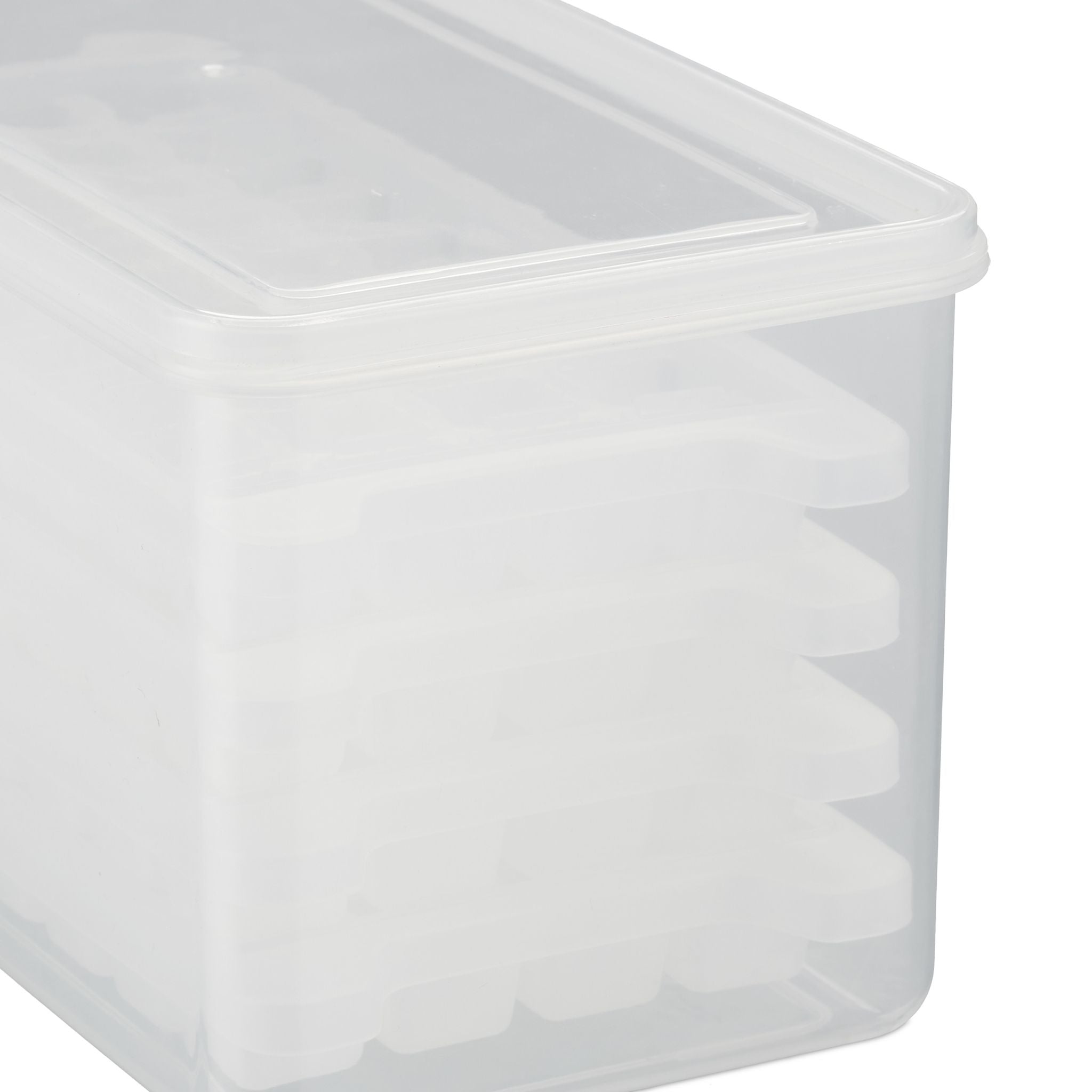 Eiswürfelform Set mit Box und Deckel Transparent von Relaxdays