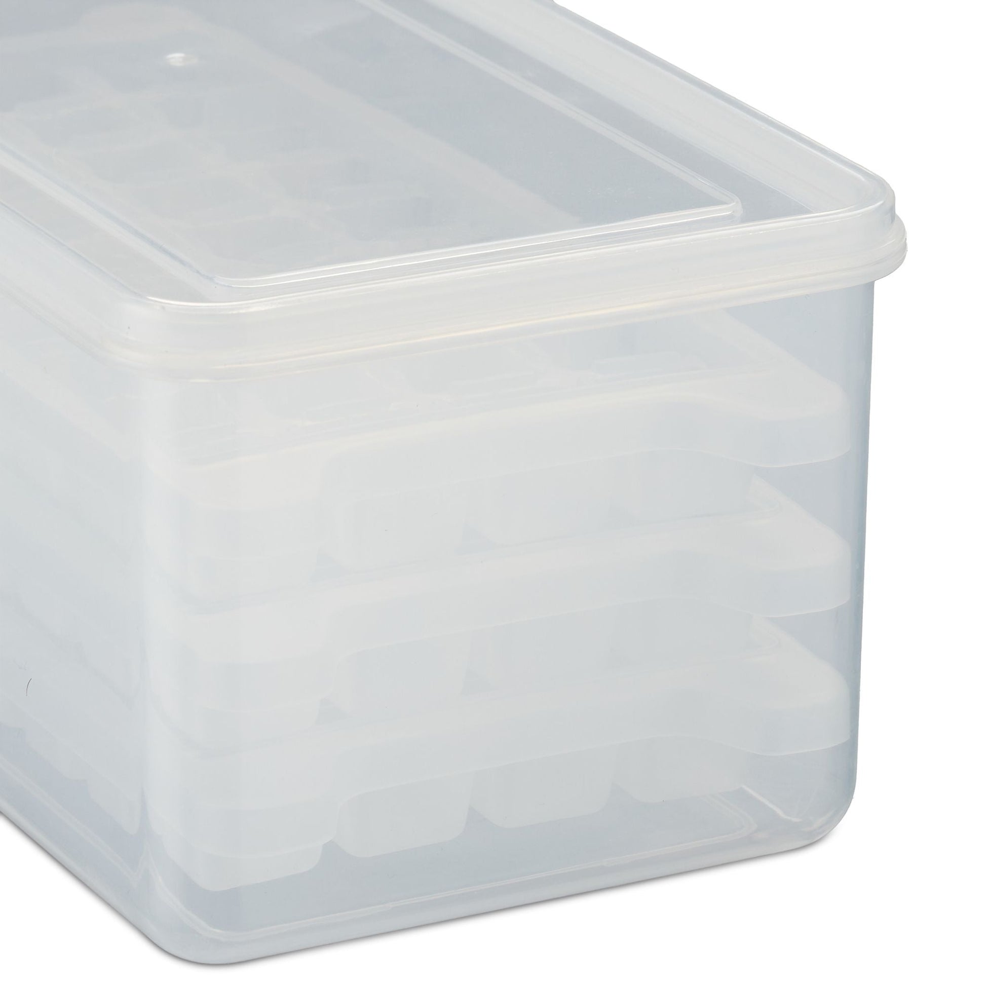 Eiswürfelform Set mit Box und Deckel Weiss-Transparent von Relaxdays