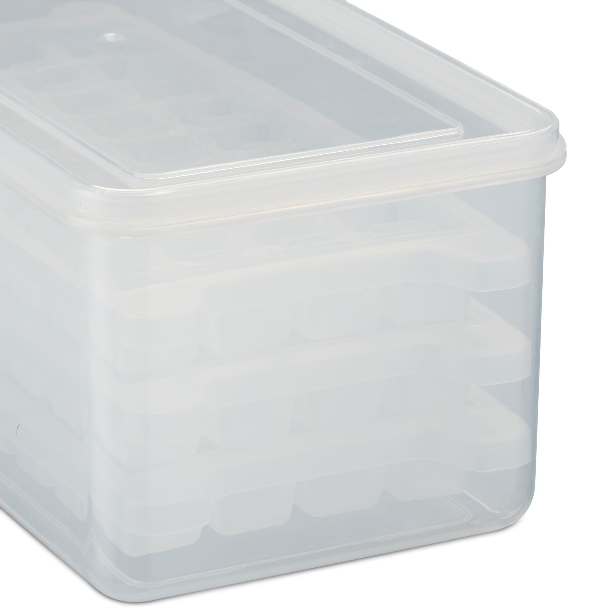 Eiswürfelform Set mit Box und Deckel Weiss-Transparent von Relaxdays