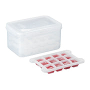 Eiswürfelform Set mit Box und Deckel Transparent von Relaxdays