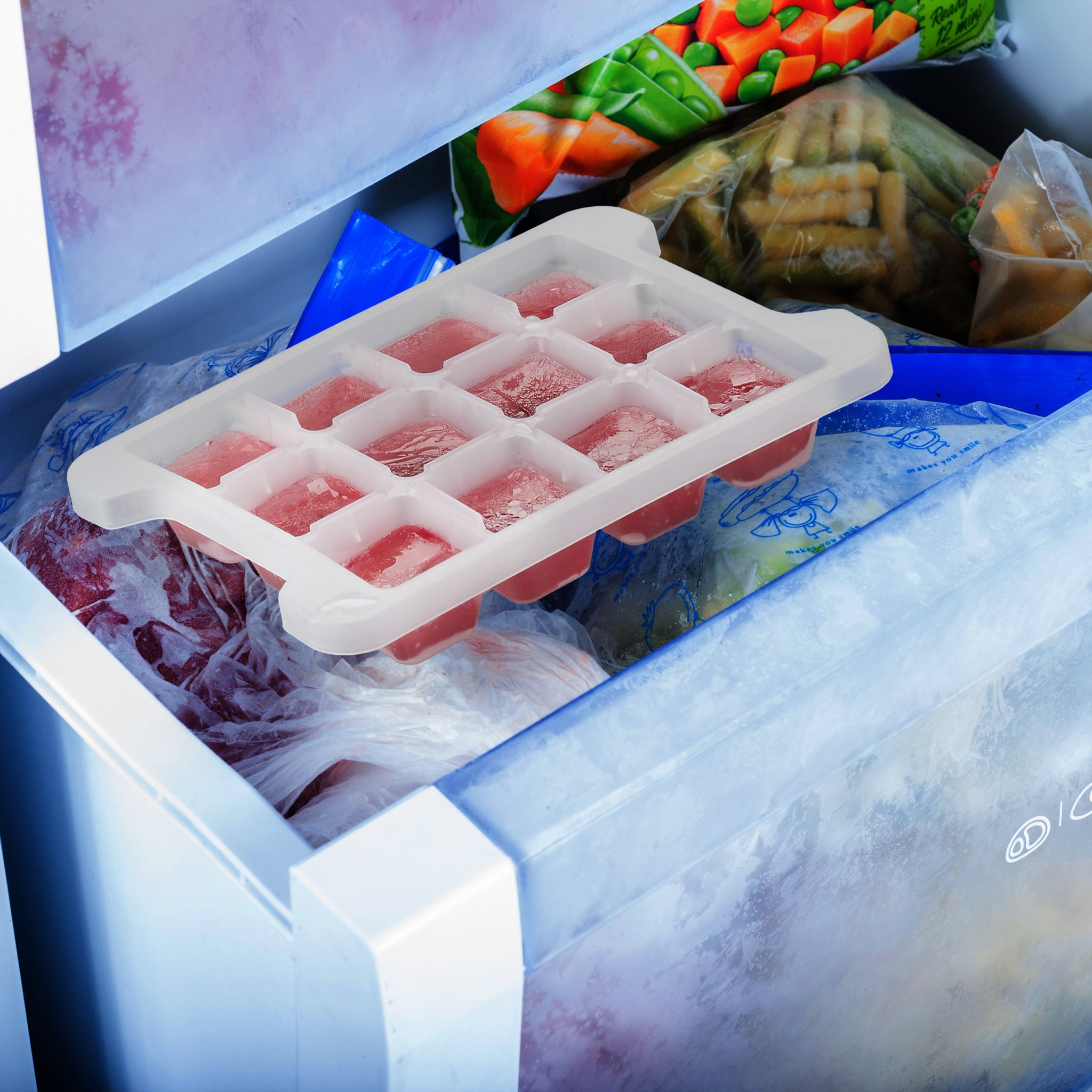 Eiswürfelform Set mit Box und Deckel Transparent von Relaxdays