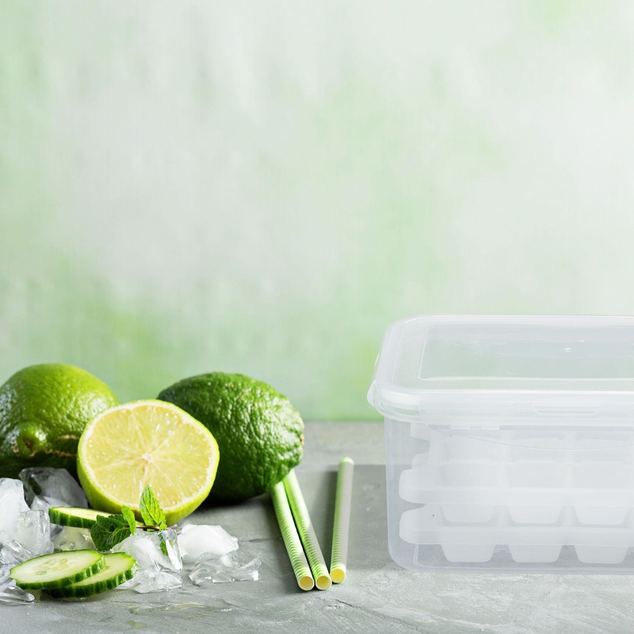 Eiswürfelform Set mit Box und Deckel Transparent von Relaxdays
