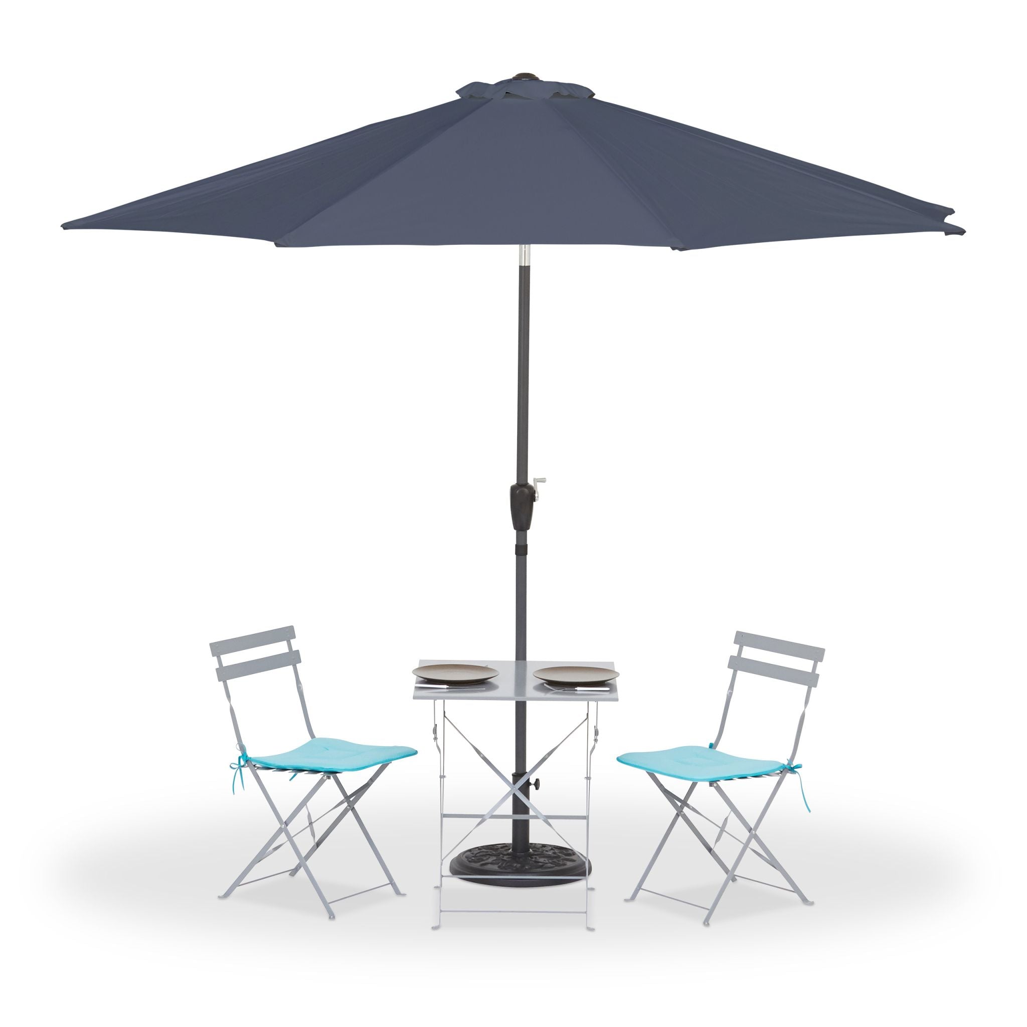 Sonnenschirm Ø 300cm Anthrazit-Schwarz von Relaxdays
