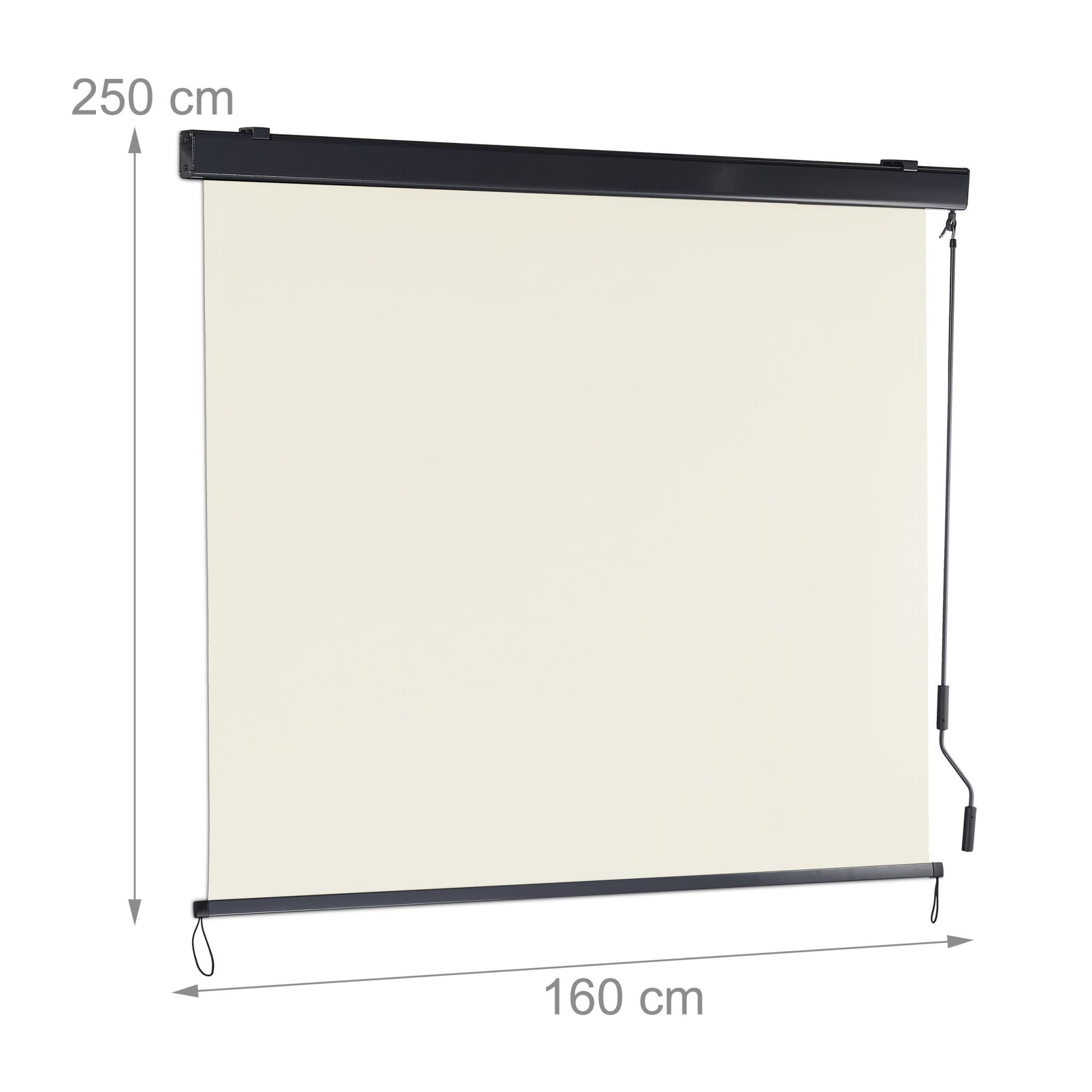 Senkrechtmarkise mit Kurbel Beige-Grau von Relaxdays