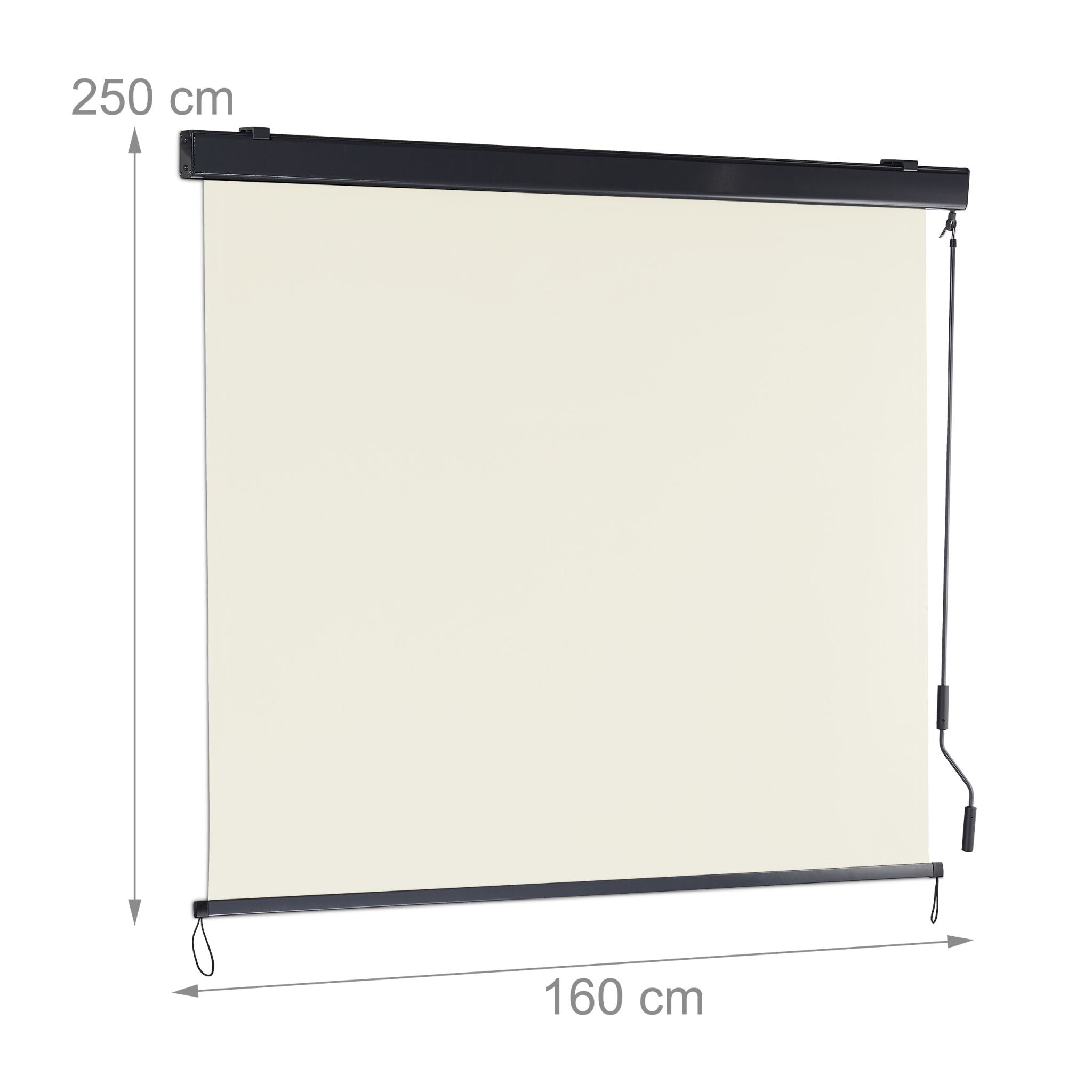Senkrechtmarkise mit Kurbel Beige-Grau von Relaxdays