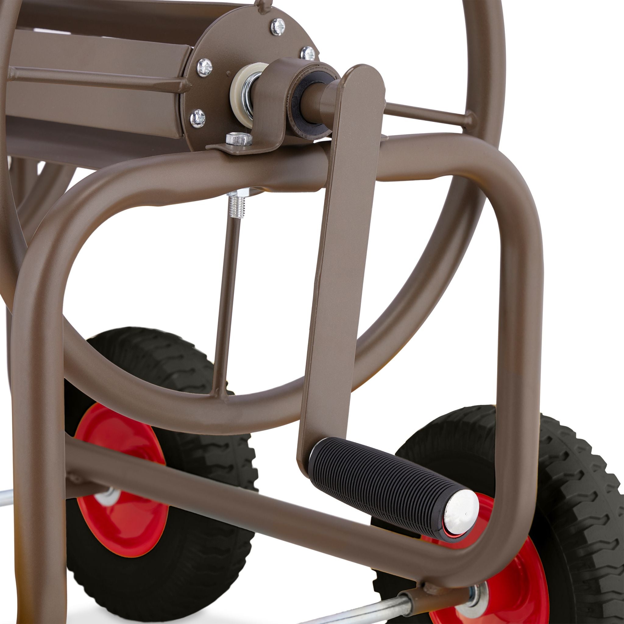 Schlauchwagen Stahl Braun-Rot-Schwarz von Relaxdays