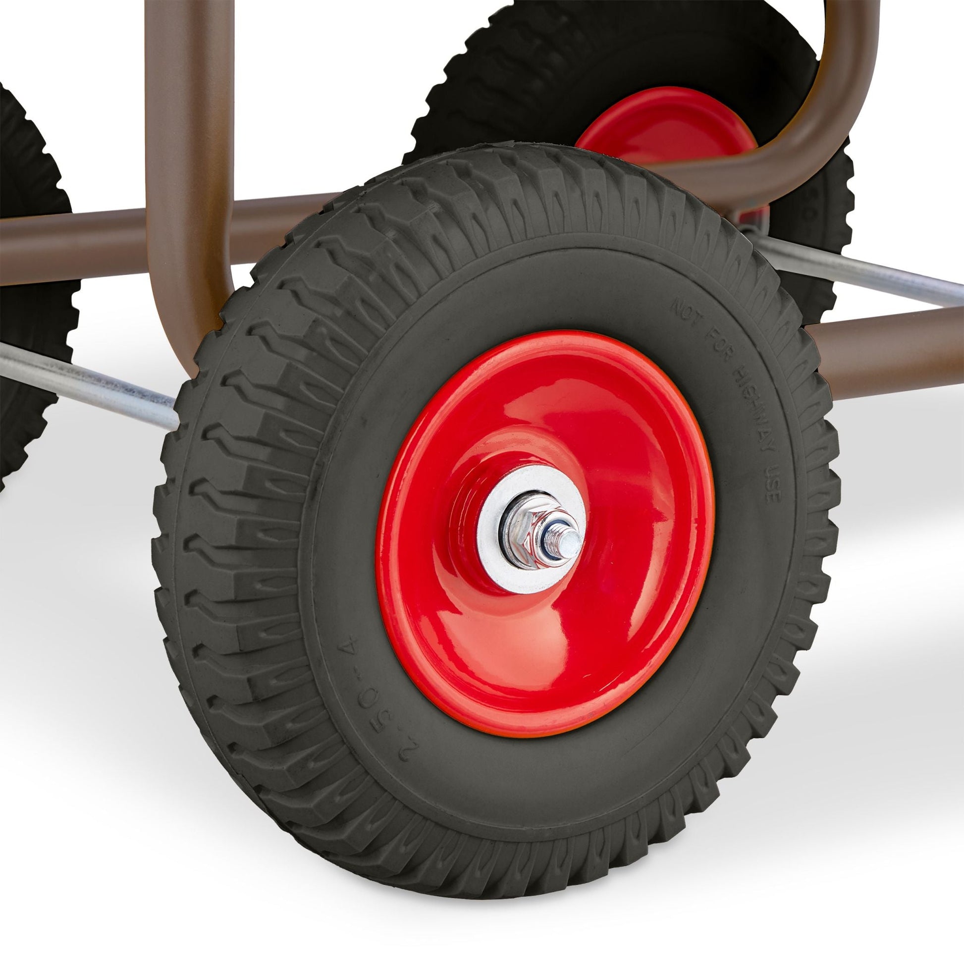 Schlauchwagen Stahl Braun-Rot-Schwarz von Relaxdays