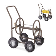 Schlauchwagen mit 4 Vollgummirädern Braun-Schwarz-Grau von Relaxdays