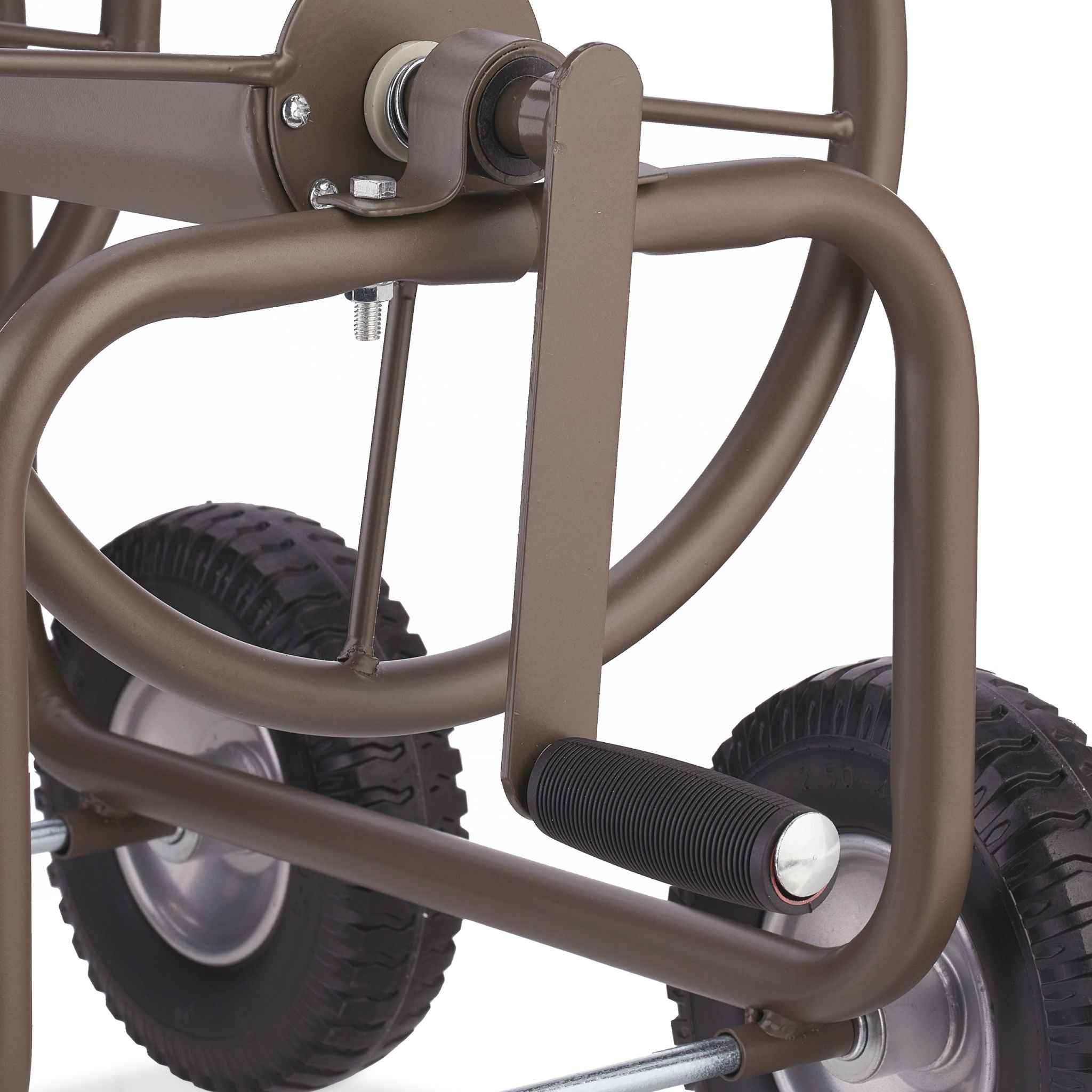 Schlauchwagen mit 4 Vollgummirädern Braun-Schwarz-Grau von Relaxdays