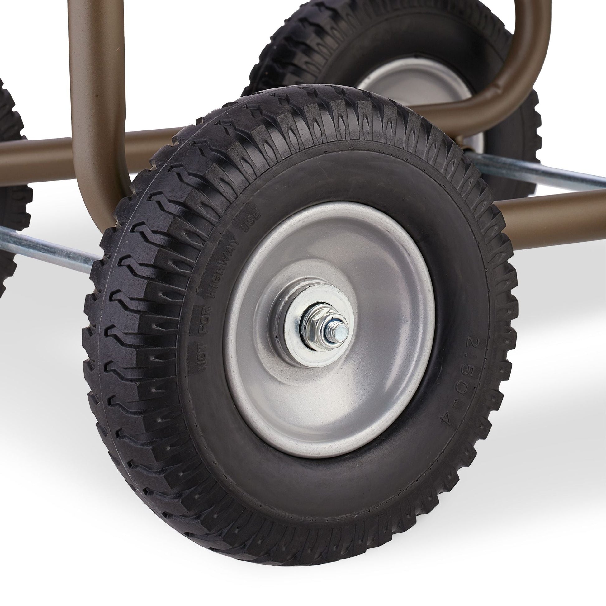 Schlauchwagen mit 4 Vollgummirädern Braun-Schwarz-Grau von Relaxdays