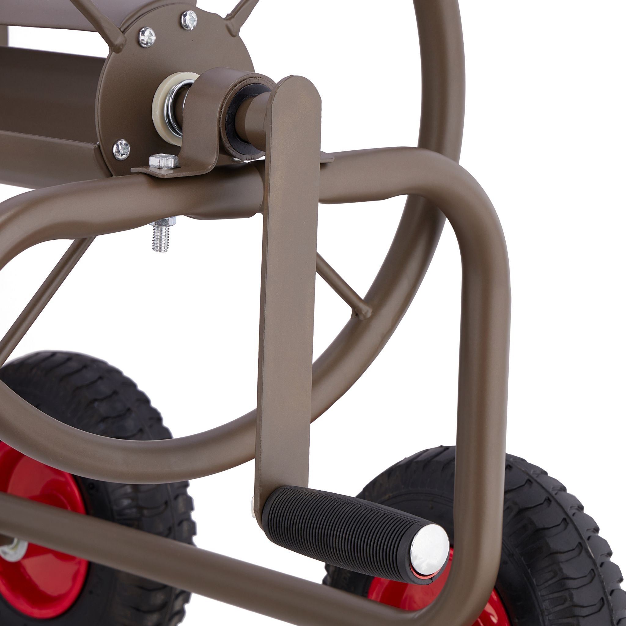 Schlauchwagen mit 4 Rädern Braun-Rot-Schwarz von Relaxdays