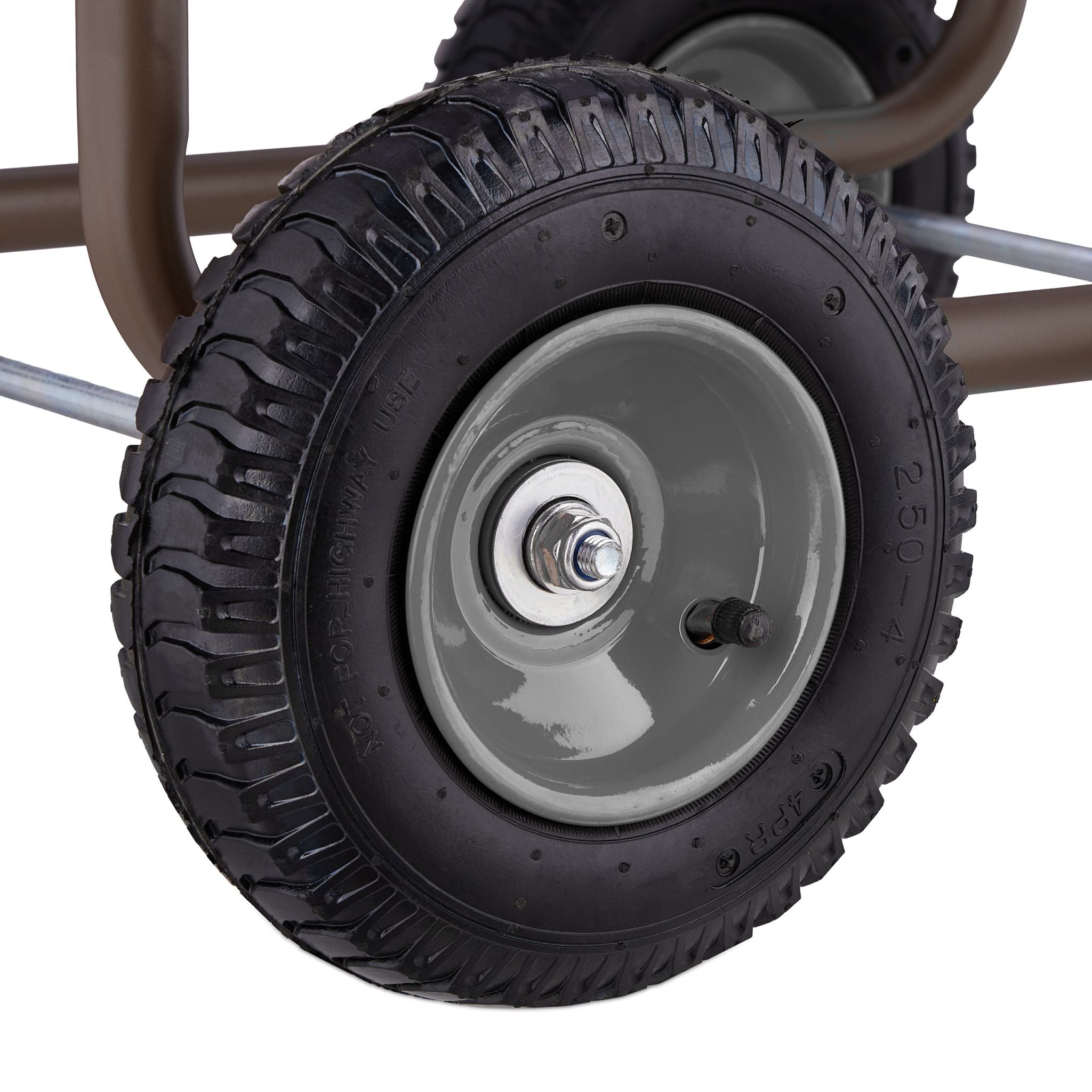 Schlauchwagen für 60 m Braun-Schwarz-Grau von Relaxdays